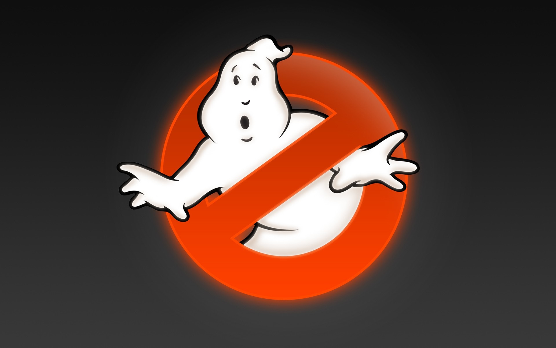 Ghostbusters logo with ghost character HD Wallpaper