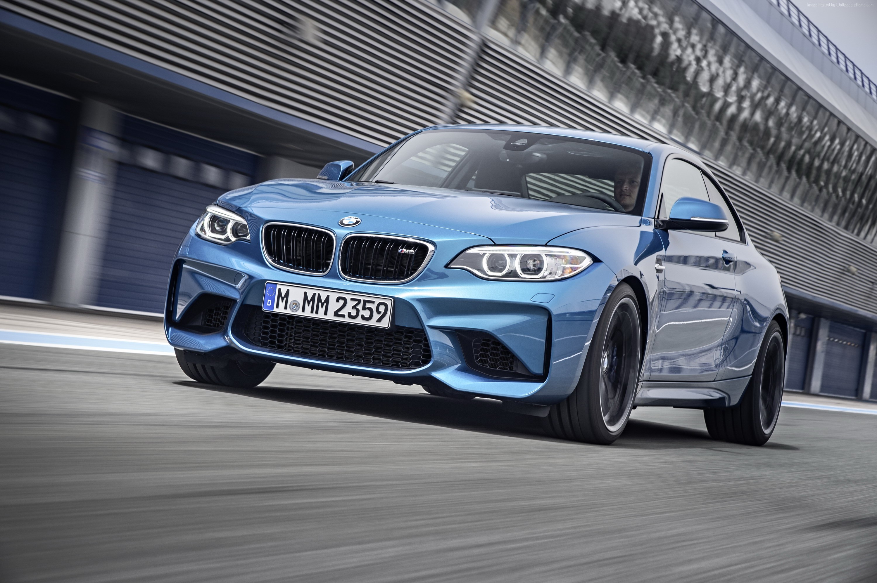 Blue BMW M2 Coupe on a Racetrack HD Wallpaper