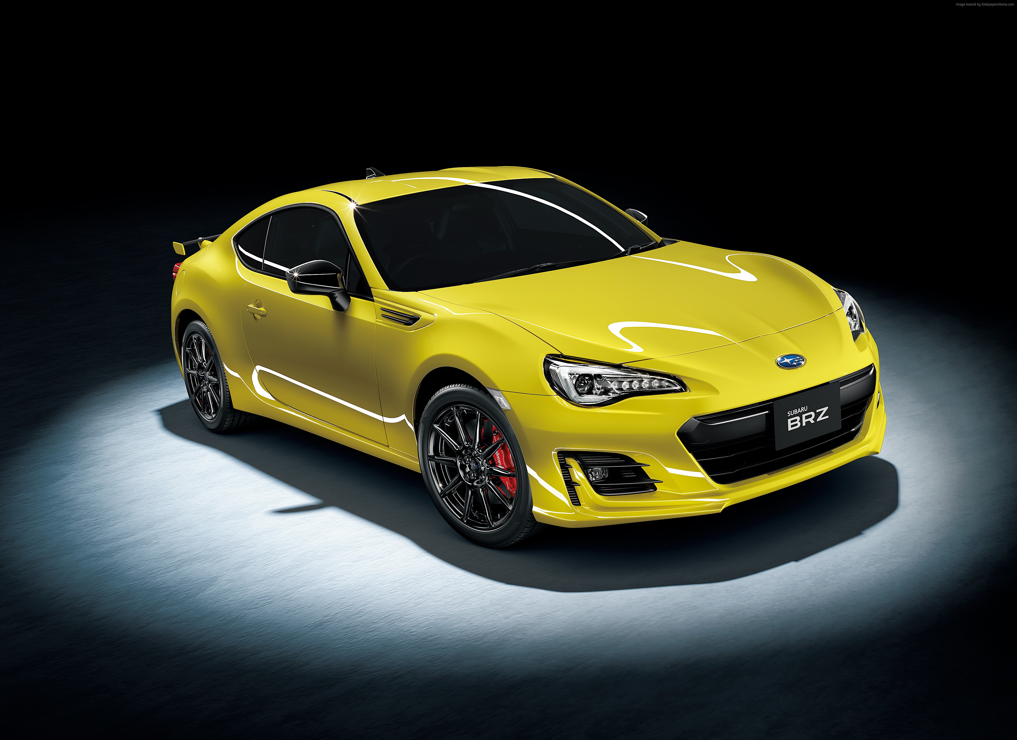 Yellow Subaru BRZ GT Sports Car HD Wallpaper