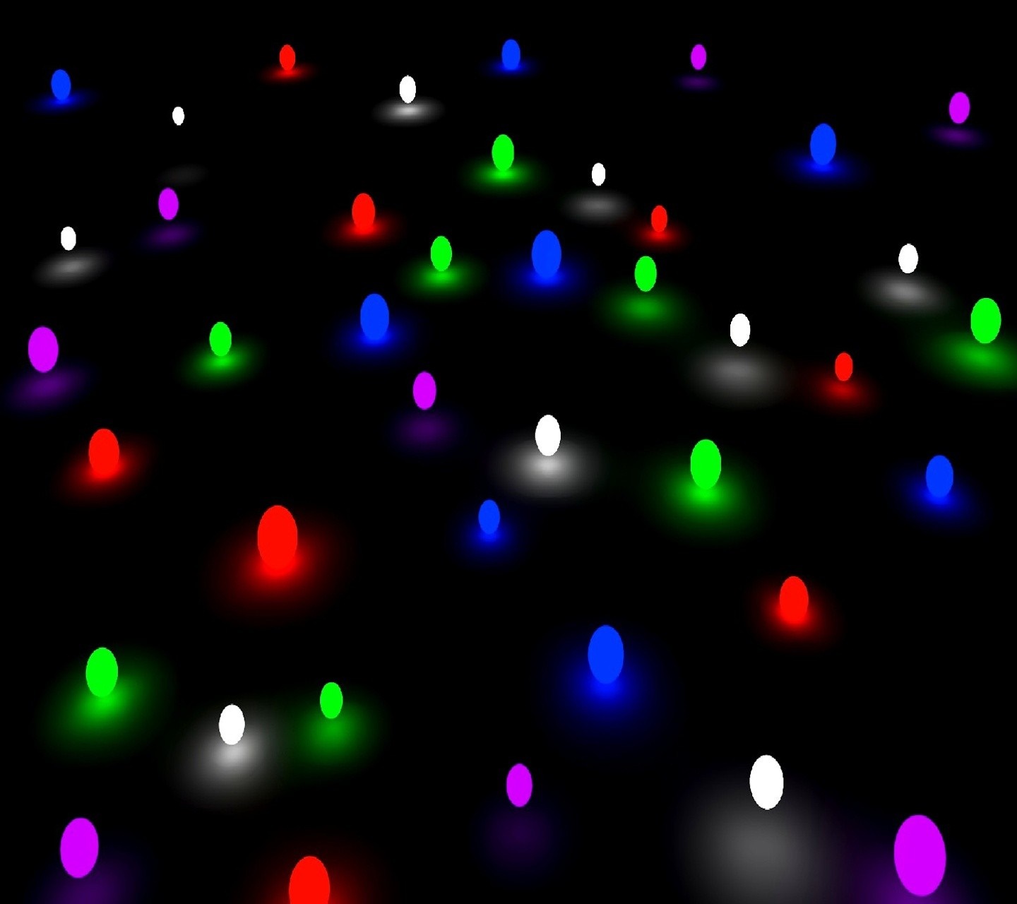Abstract colorful glowing orbs on black background HD Wallpaper
