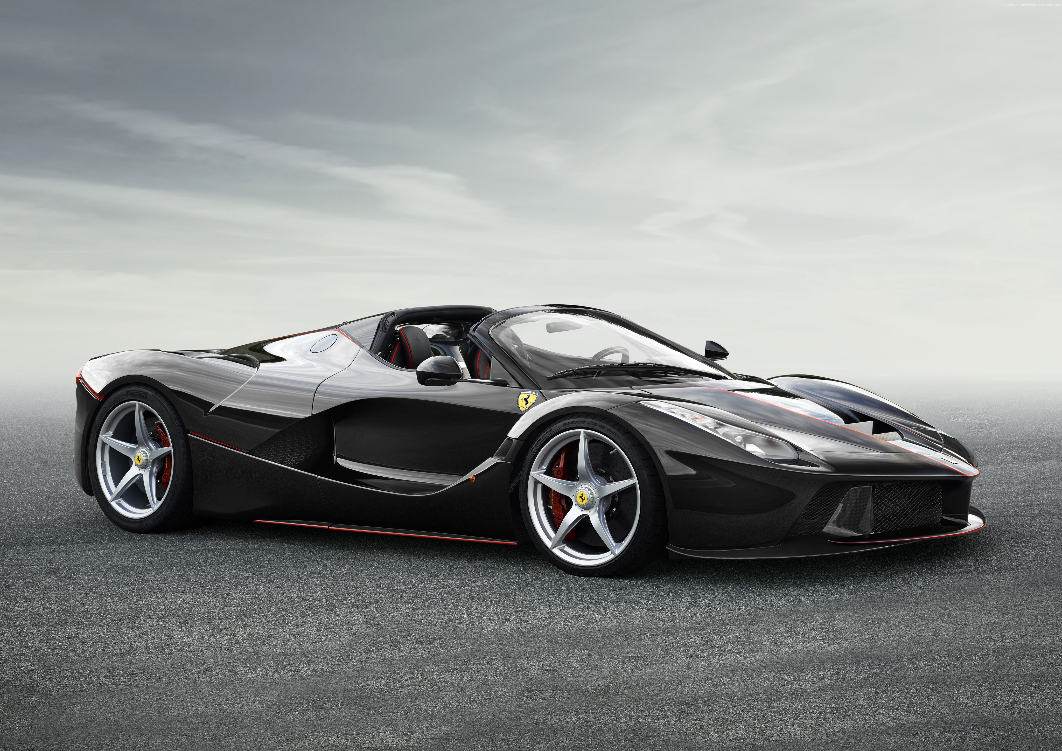 Black Ferrari LaFerrari Aperta convertible HD Wallpaper