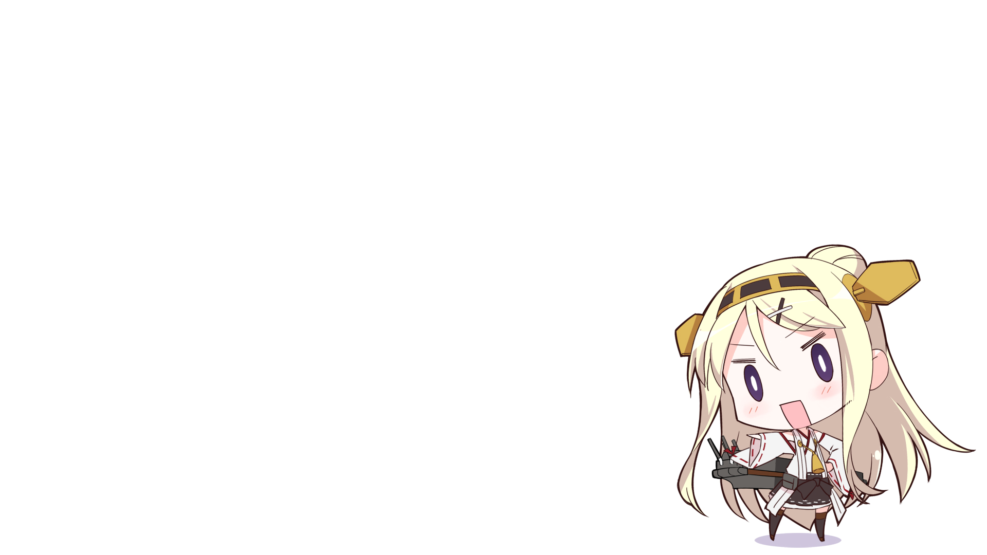 Chibi Karen Kujou from Kin Iro Mosaic and Kongou from Kantai Collection HD Wallpaper