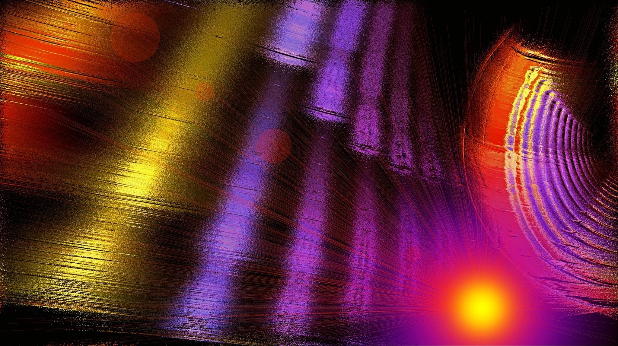 Abstract colorful light streaks and circles HD Wallpaper
