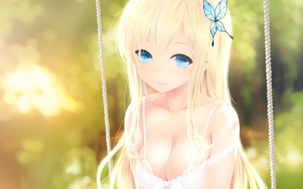 Kashiwazaki Sena from Boku wa Tomodachi ga Sukunai on a swing HD Wallpaper