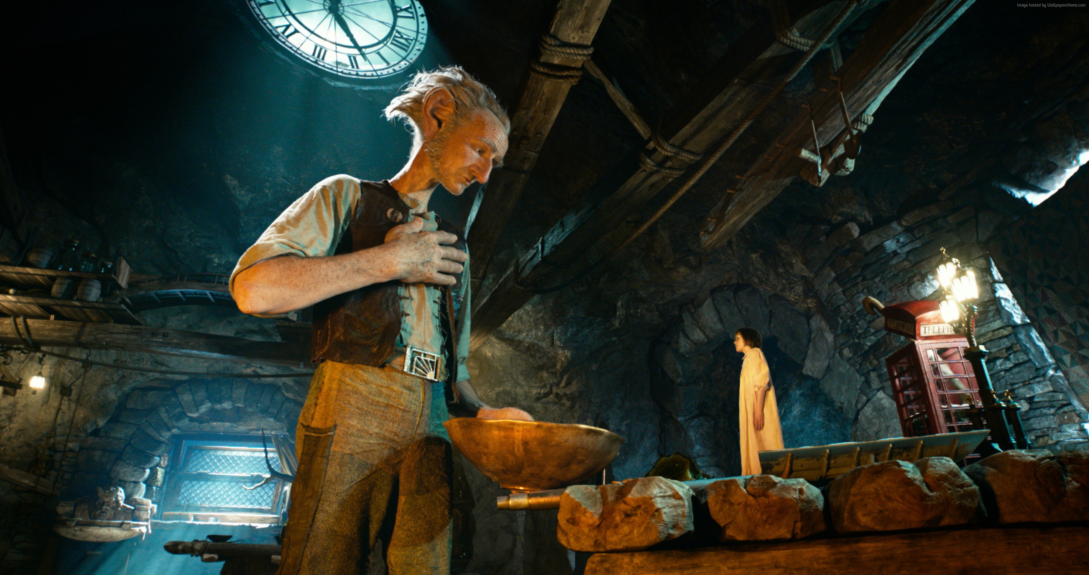 The BFG and Sophie in a cavernous room HD Wallpaper