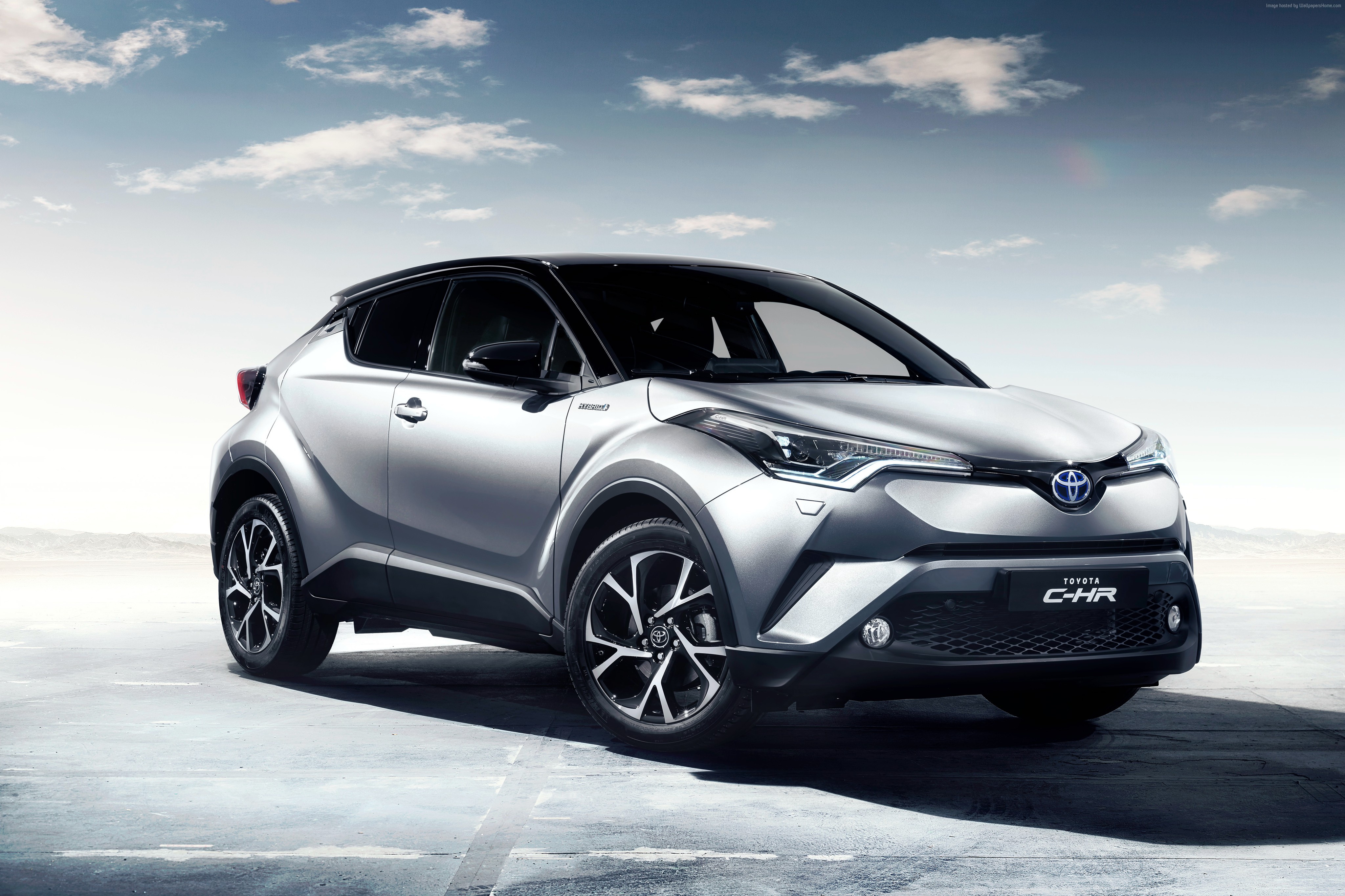 Silver Toyota C-HR crossover car HD Wallpaper