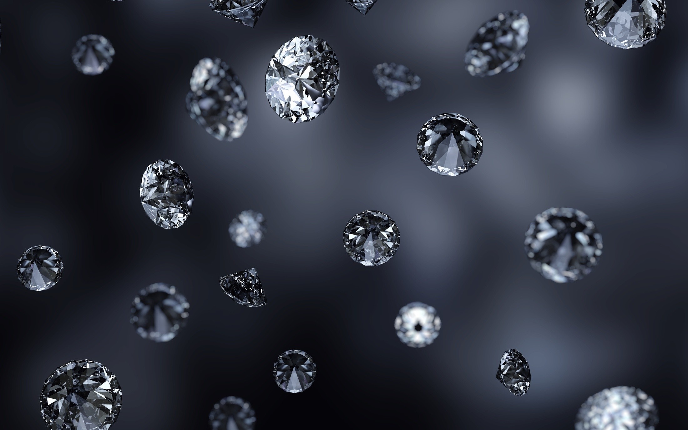 Scattered diamonds on a dark background HD Wallpaper