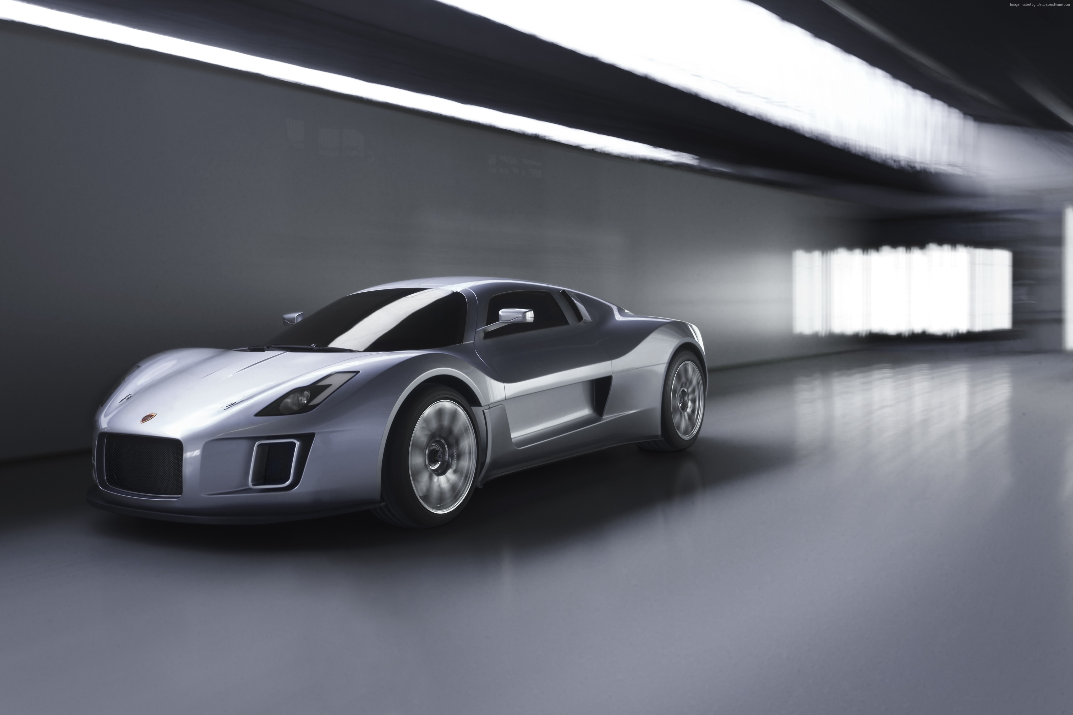 Silver Gumpert Tornante supercar in a tunnel HD Wallpaper