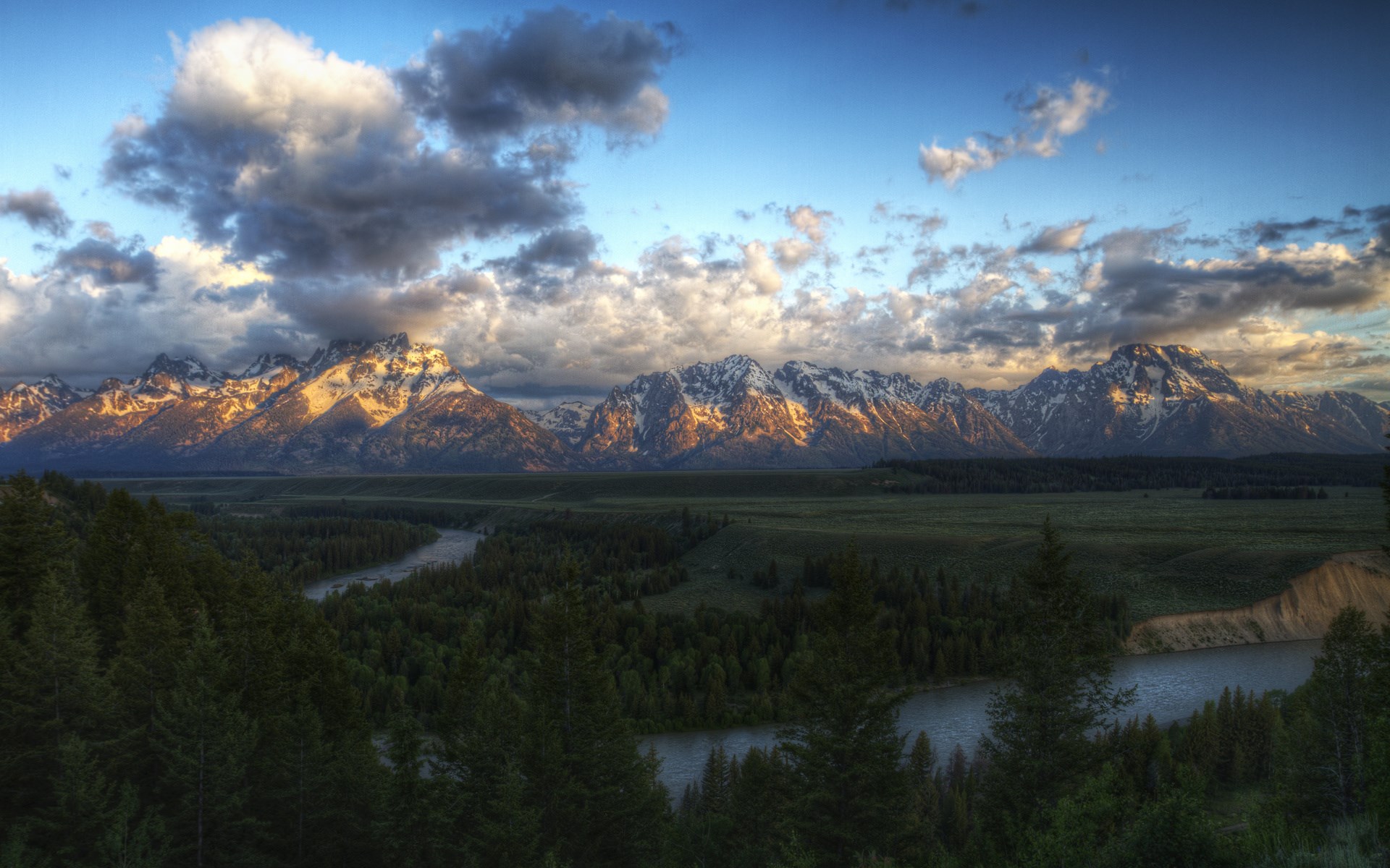 Grand Teton National Park Mountains and River HD Wallpaper