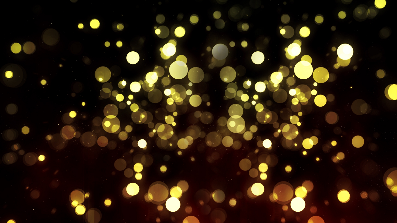 Yellow bokeh lights on a dark background HD Wallpaper