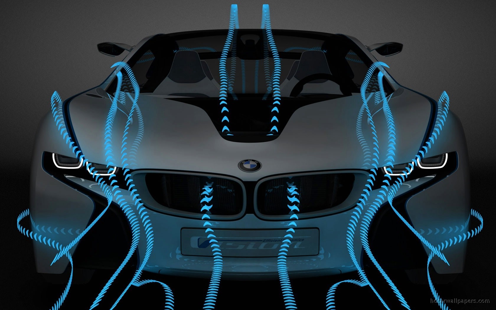 BMW i8 with aerodynamic visualization HD Wallpaper