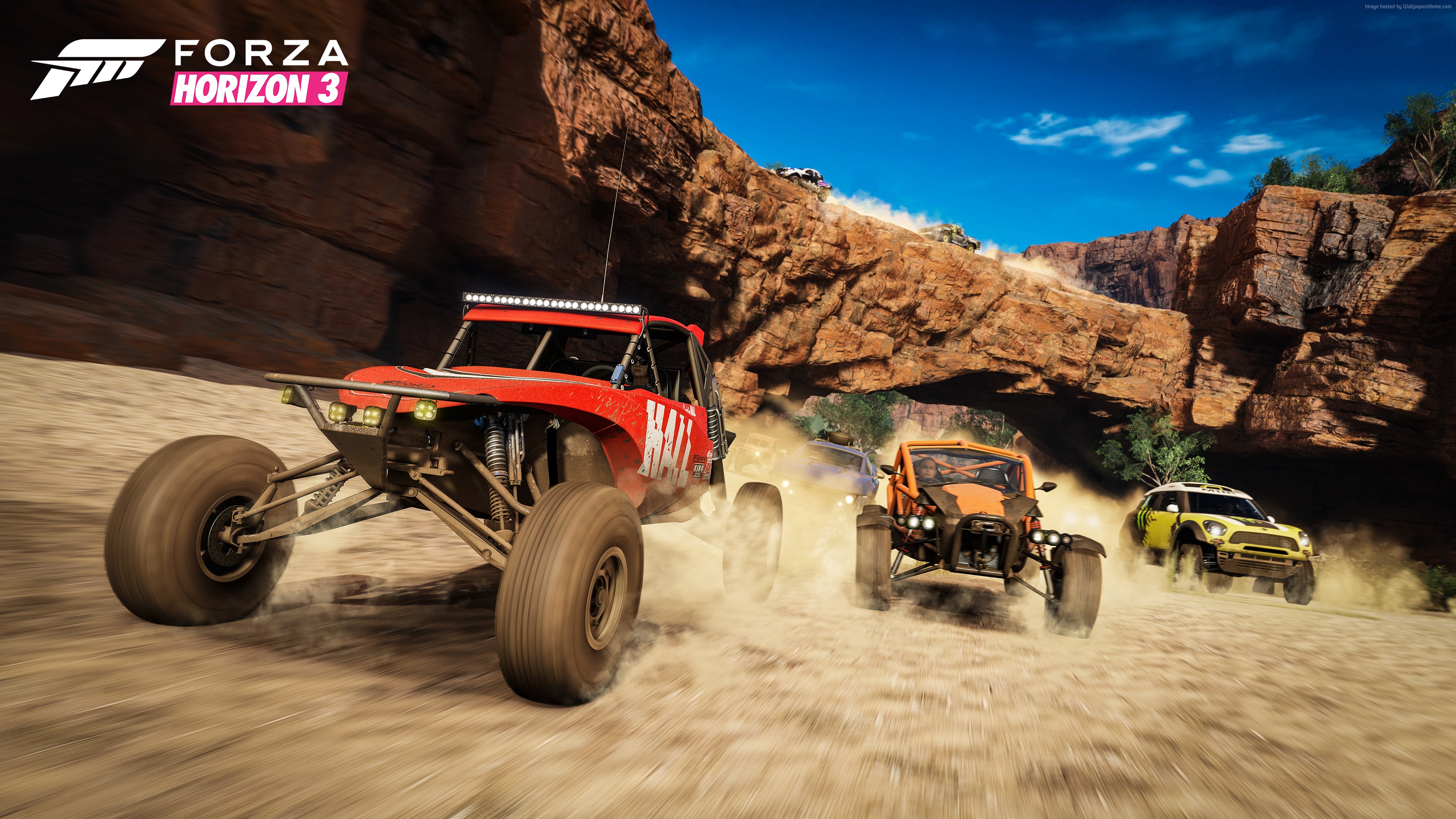 Forza Horizon 3 off-road racing in desert canyon HD Wallpaper