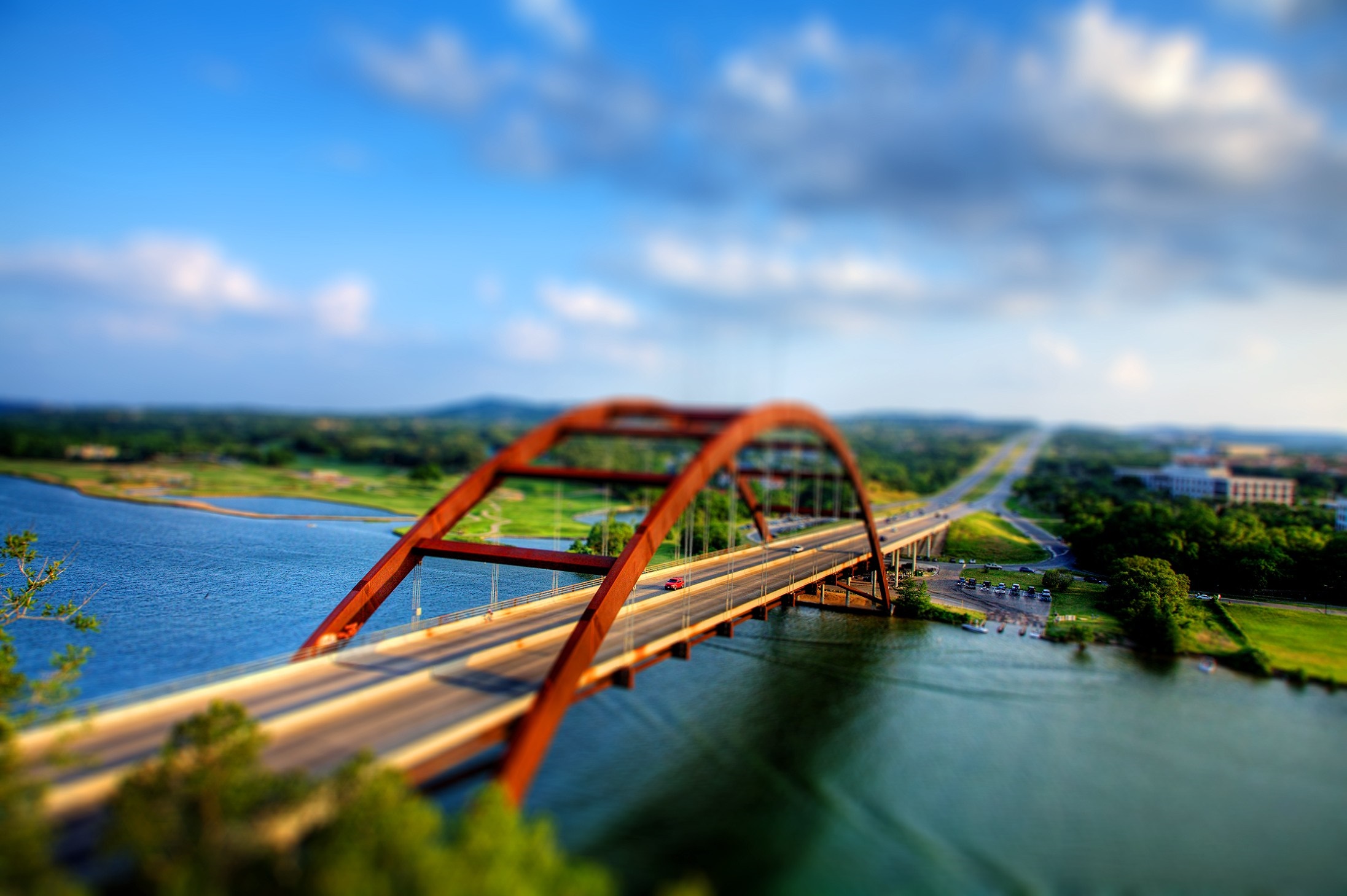 Pennybacker Bridge over Lake Austin, Texas HD Wallpaper