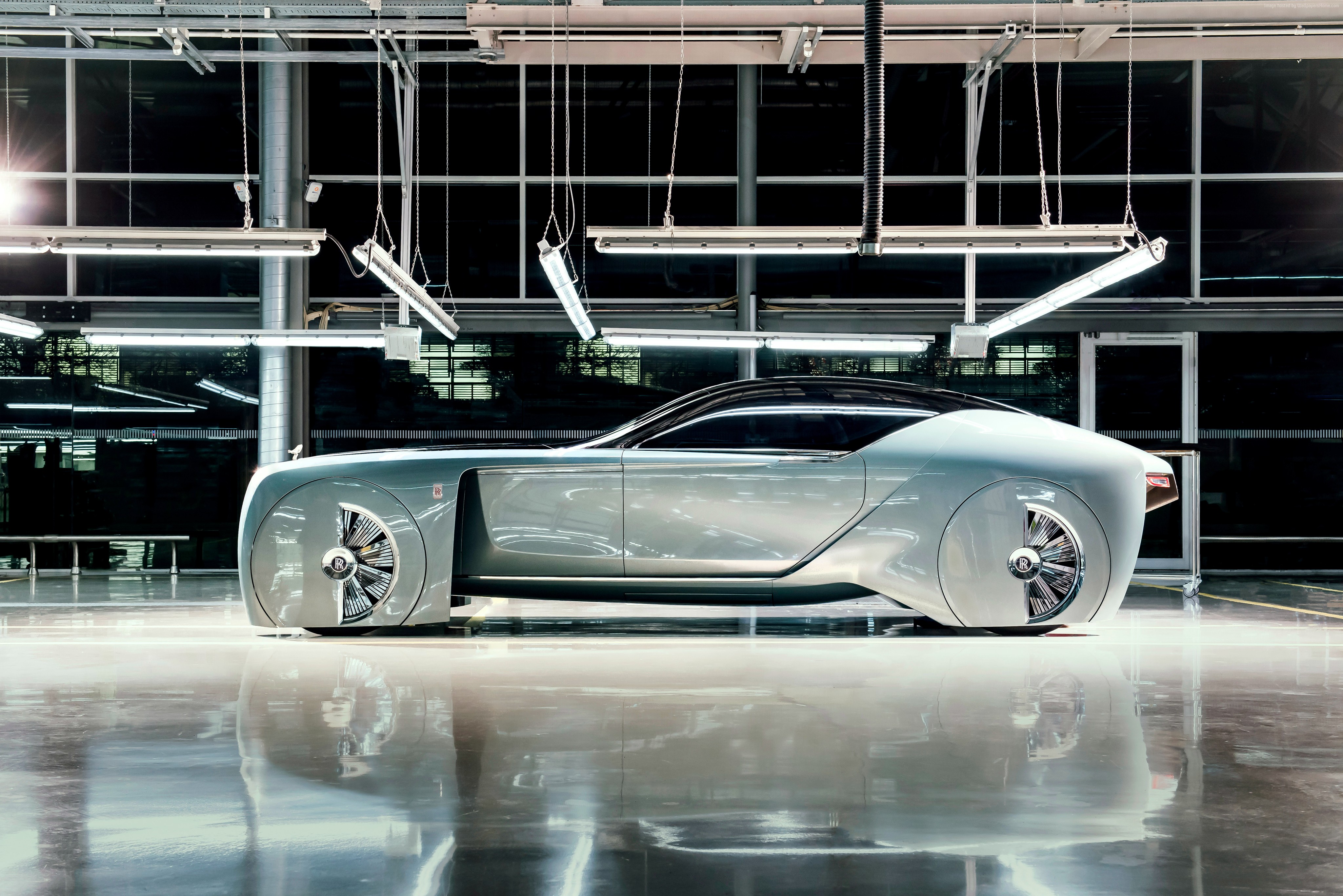 Rolls-Royce Vision Next 100 concept car in a factory HD Wallpaper