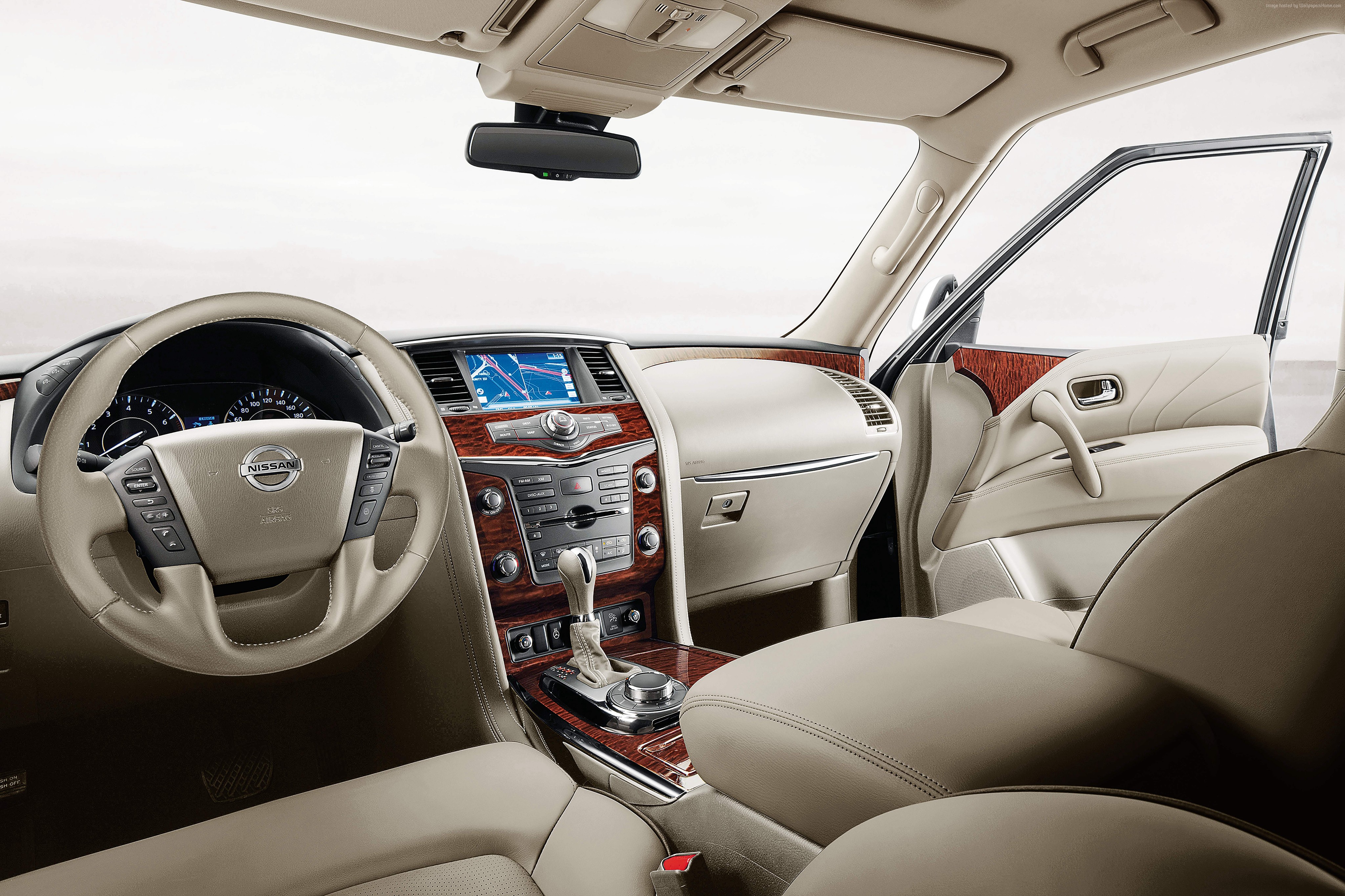 Nissan Armada Interior with Wood Trim and Navigation HD Wallpaper