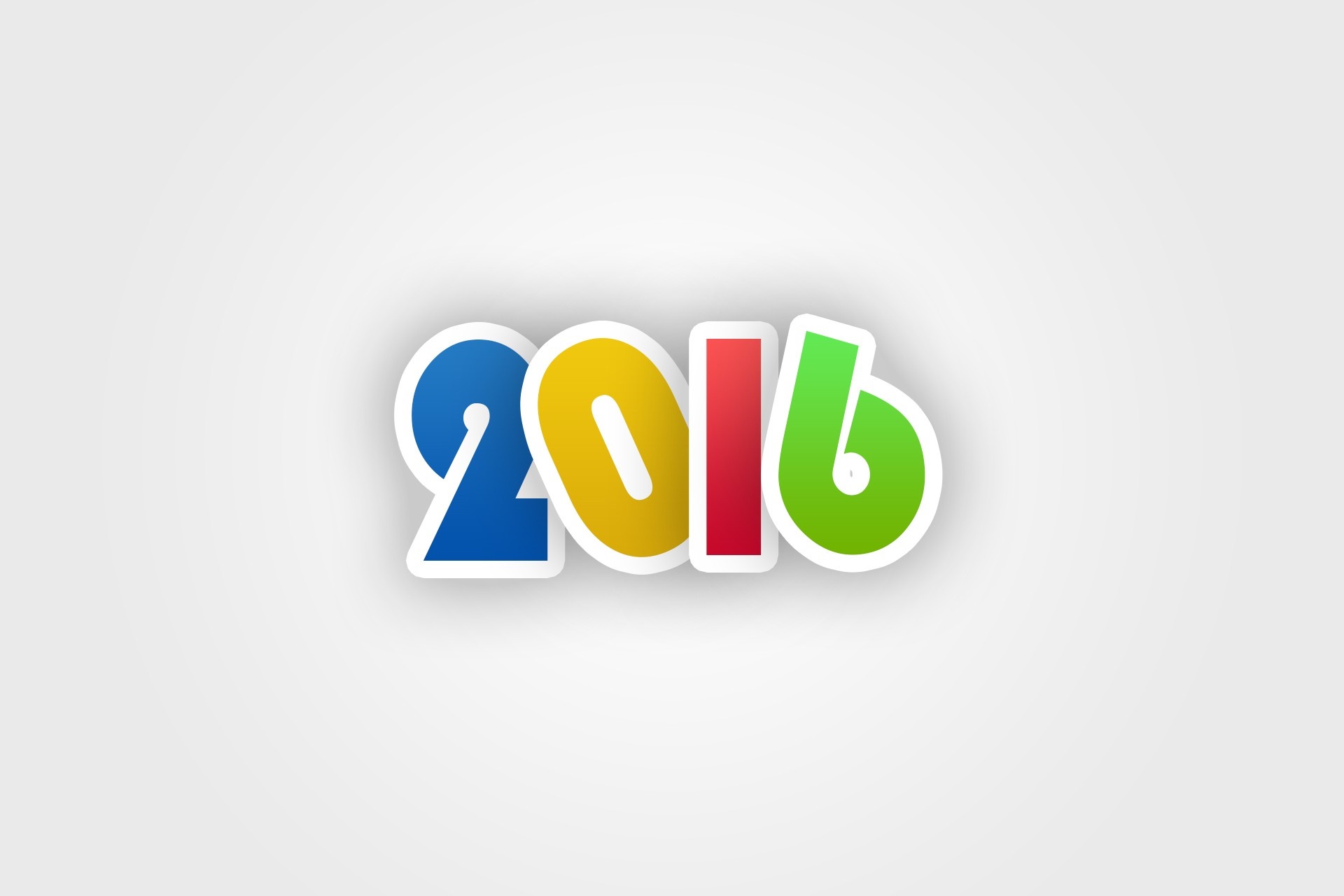 Colorful 2016 text logo HD Wallpaper
