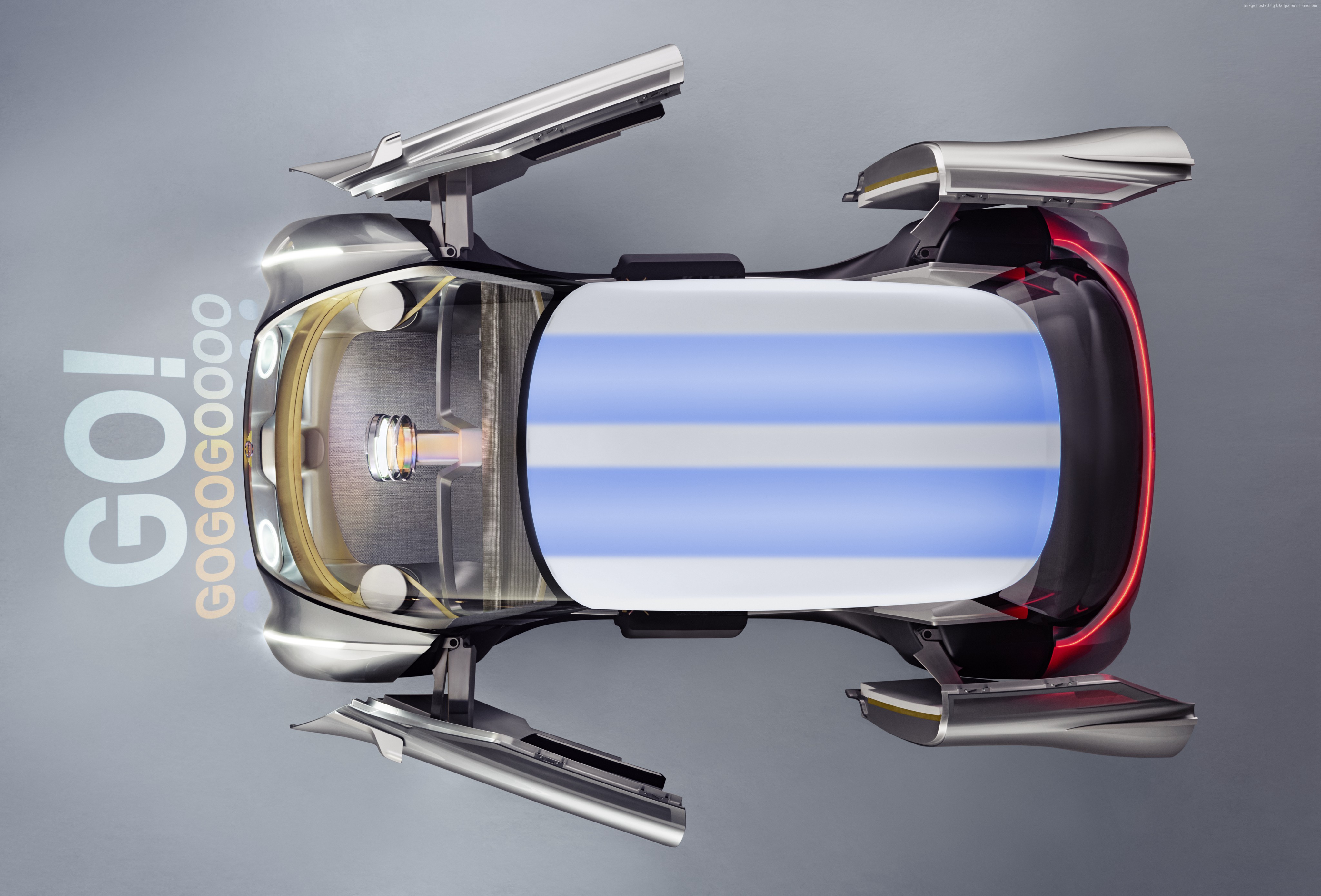 Mini Vision Next 100 concept car from above HD Wallpaper