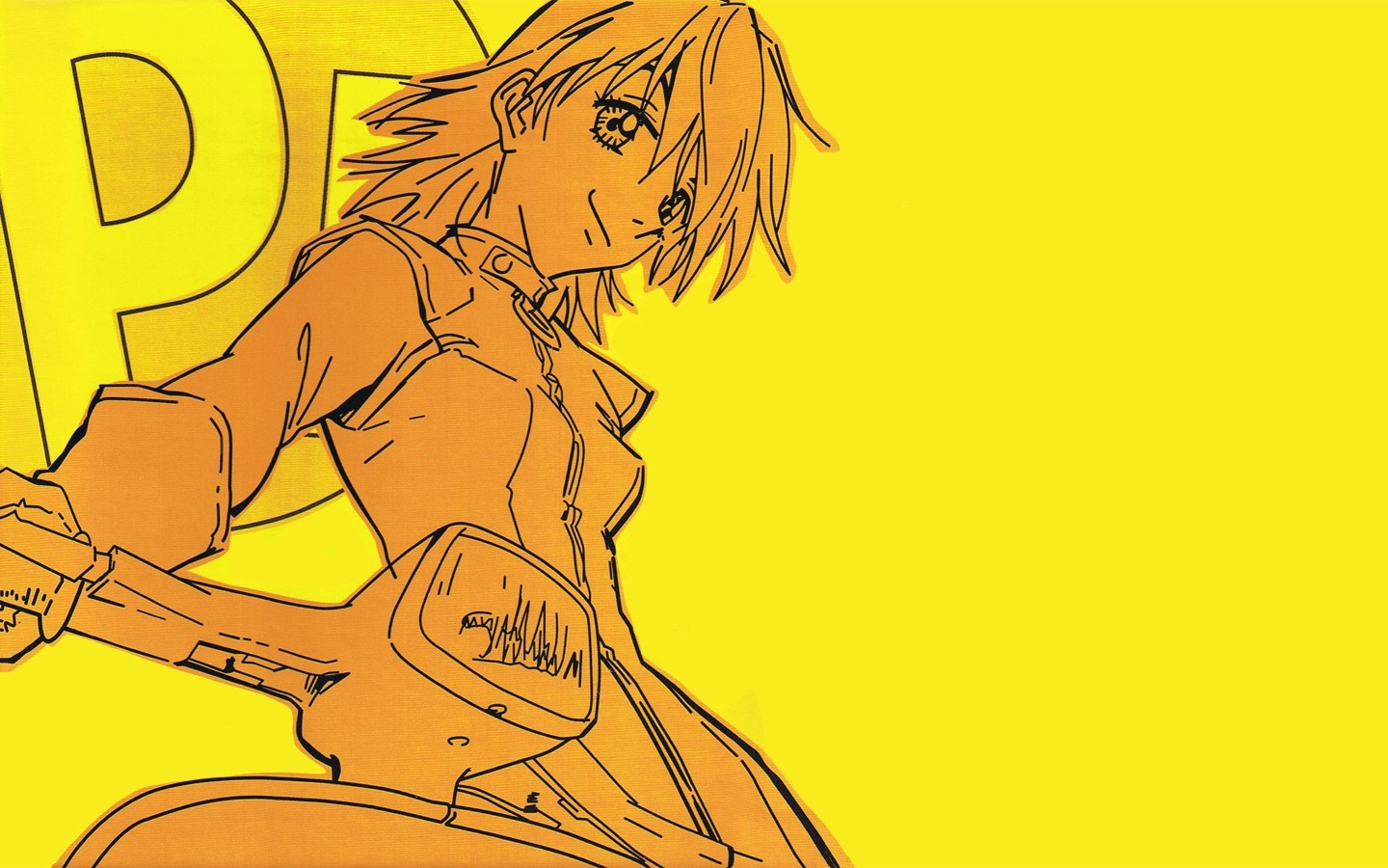 Haruko Haruhara from FLCL on a scooter HD Wallpaper