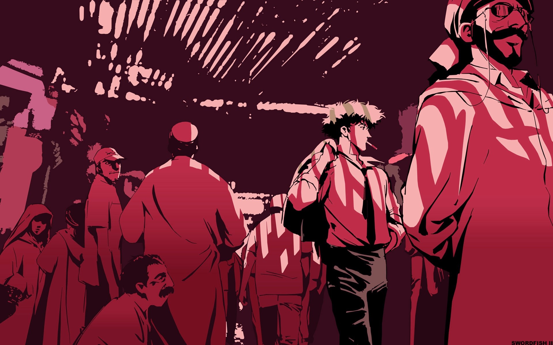 Spike, Faye, Ed, and Jet from Cowboy Bebop HD Wallpaper