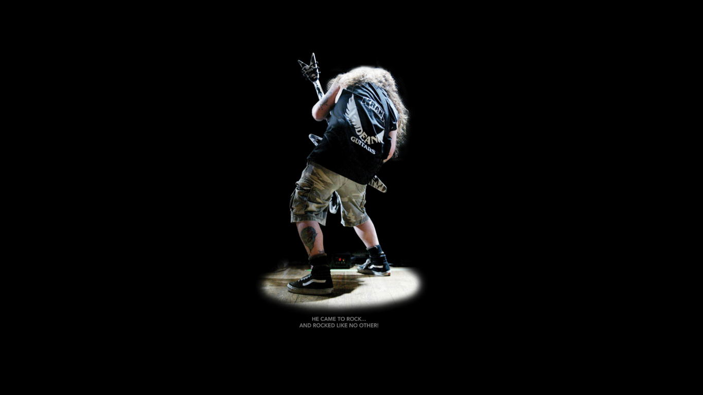 Dimebag Darrell playing guitar on stage HD Wallpaper