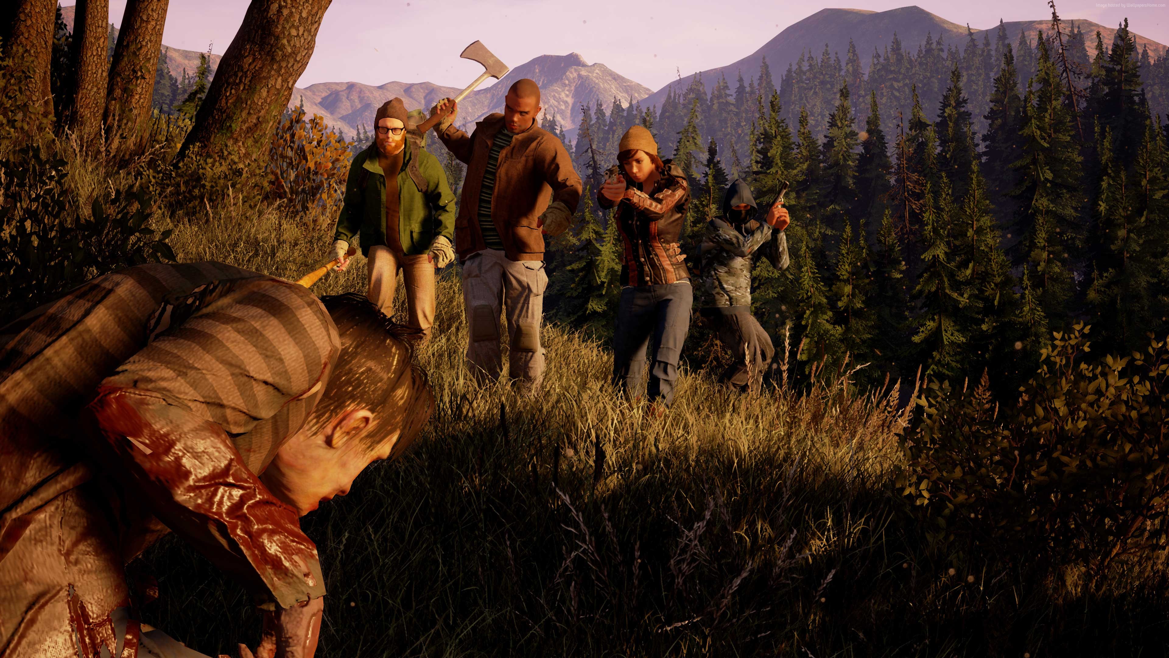 State of Decay 2 survivors with axes and guns HD Wallpaper
