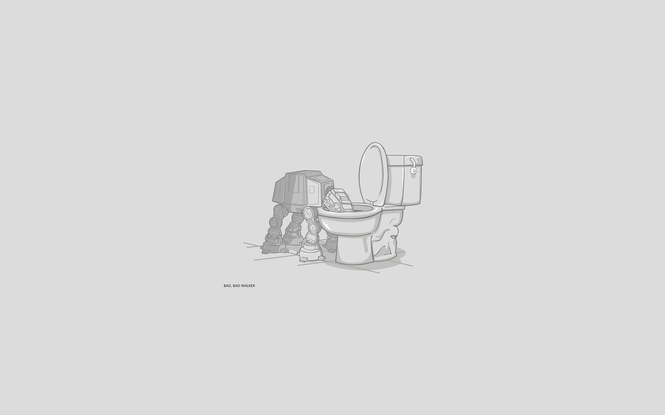 AT-AT Walker and Toilet with Text HD Wallpaper