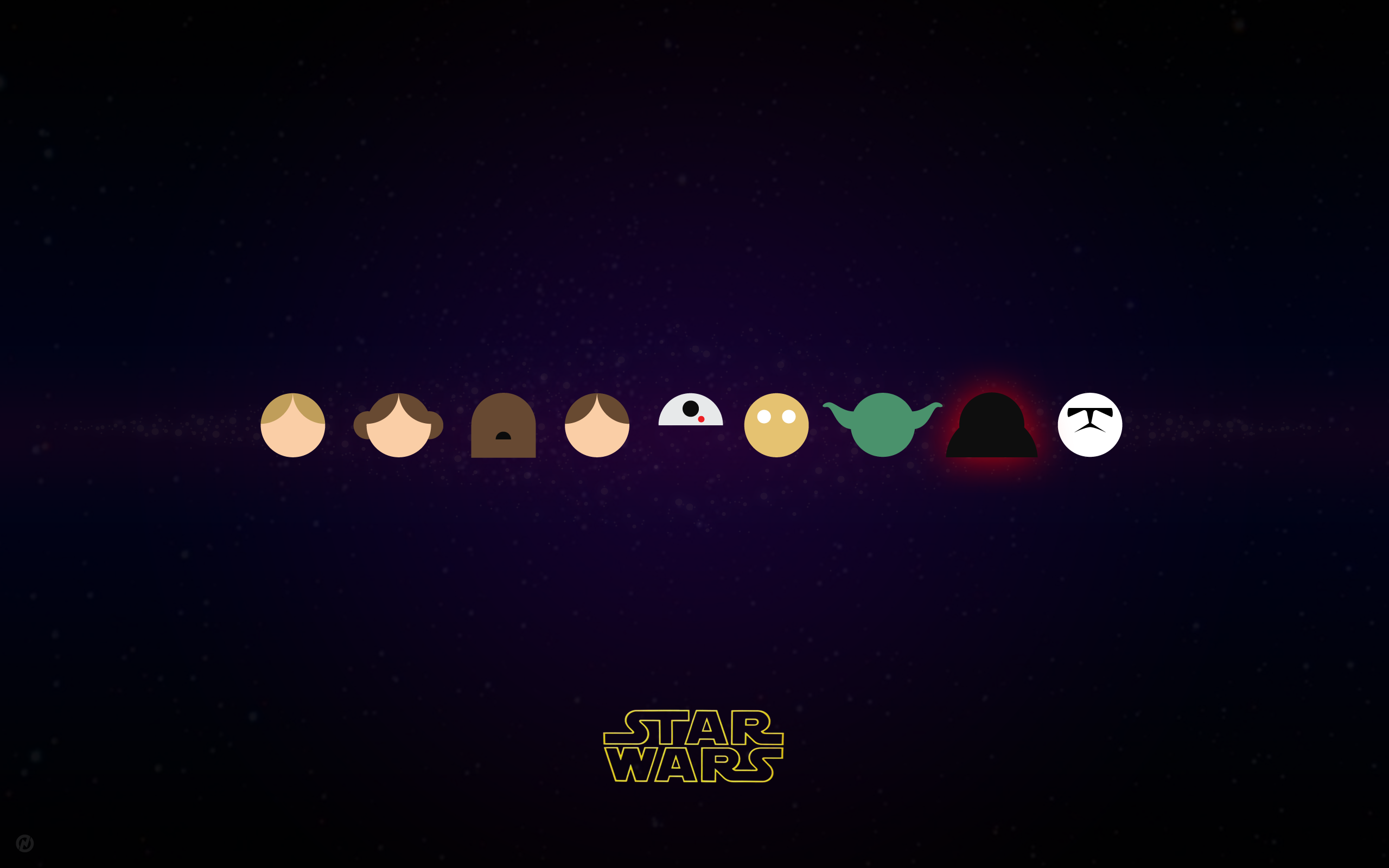 Star Wars characters minimalist illustration HD Wallpaper