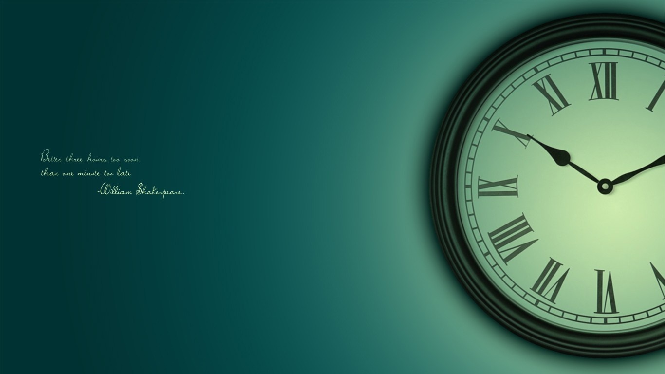 William Shakespeare quote on a clock background HD Wallpaper
