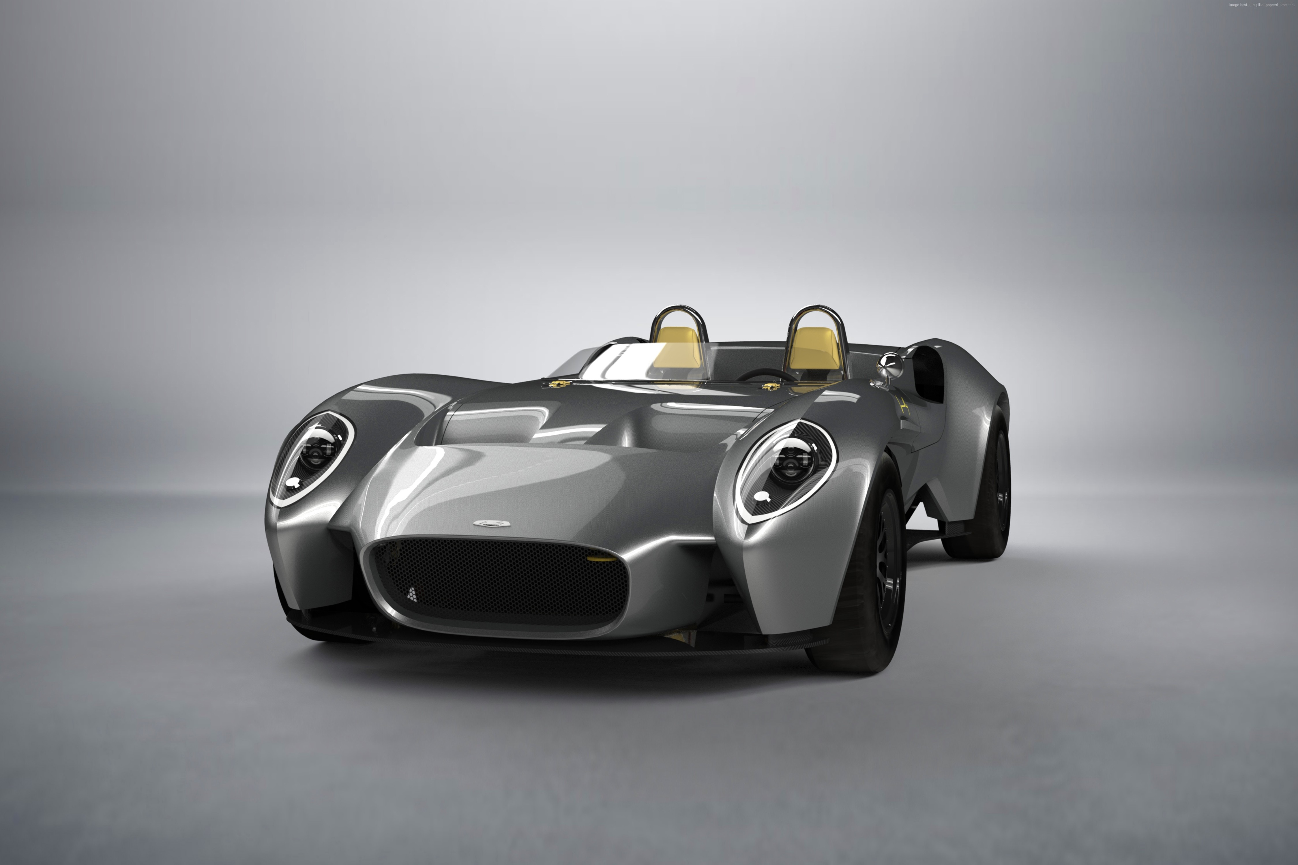 Silver Jannarelly Design 1 sports car HD Wallpaper