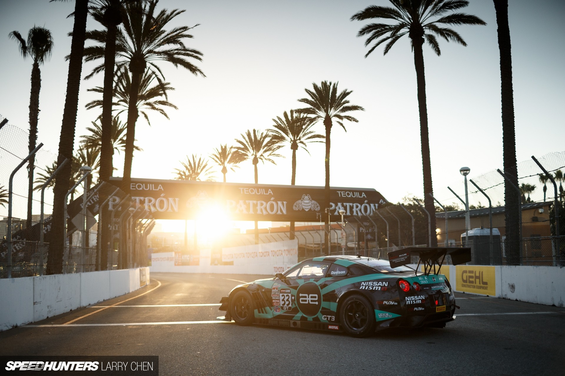 Nissan GT-R NISMO GT3 race car at sunset HD Wallpaper