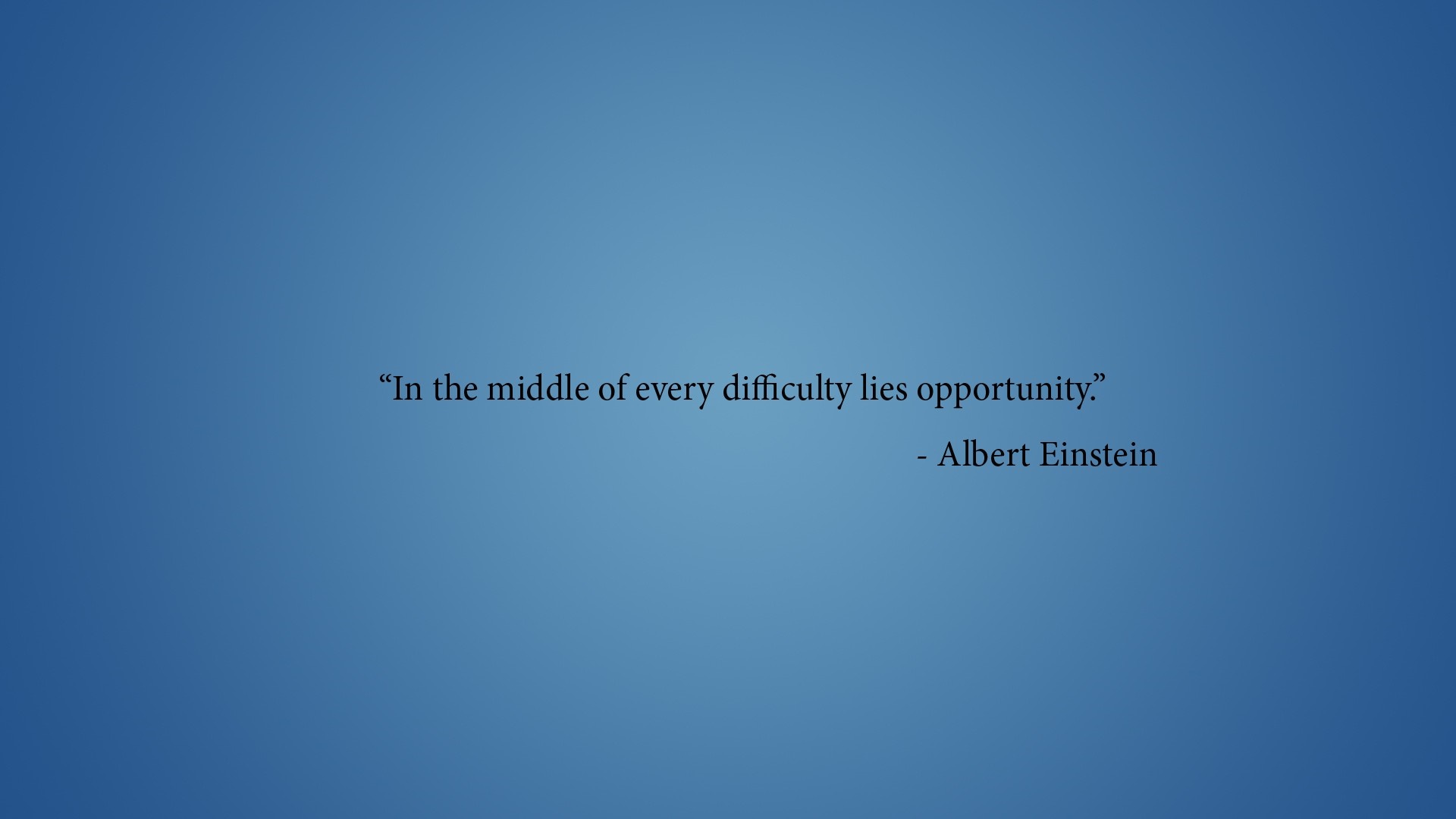 Quote by Albert Einstein on difficulty and opportunity HD Wallpaper