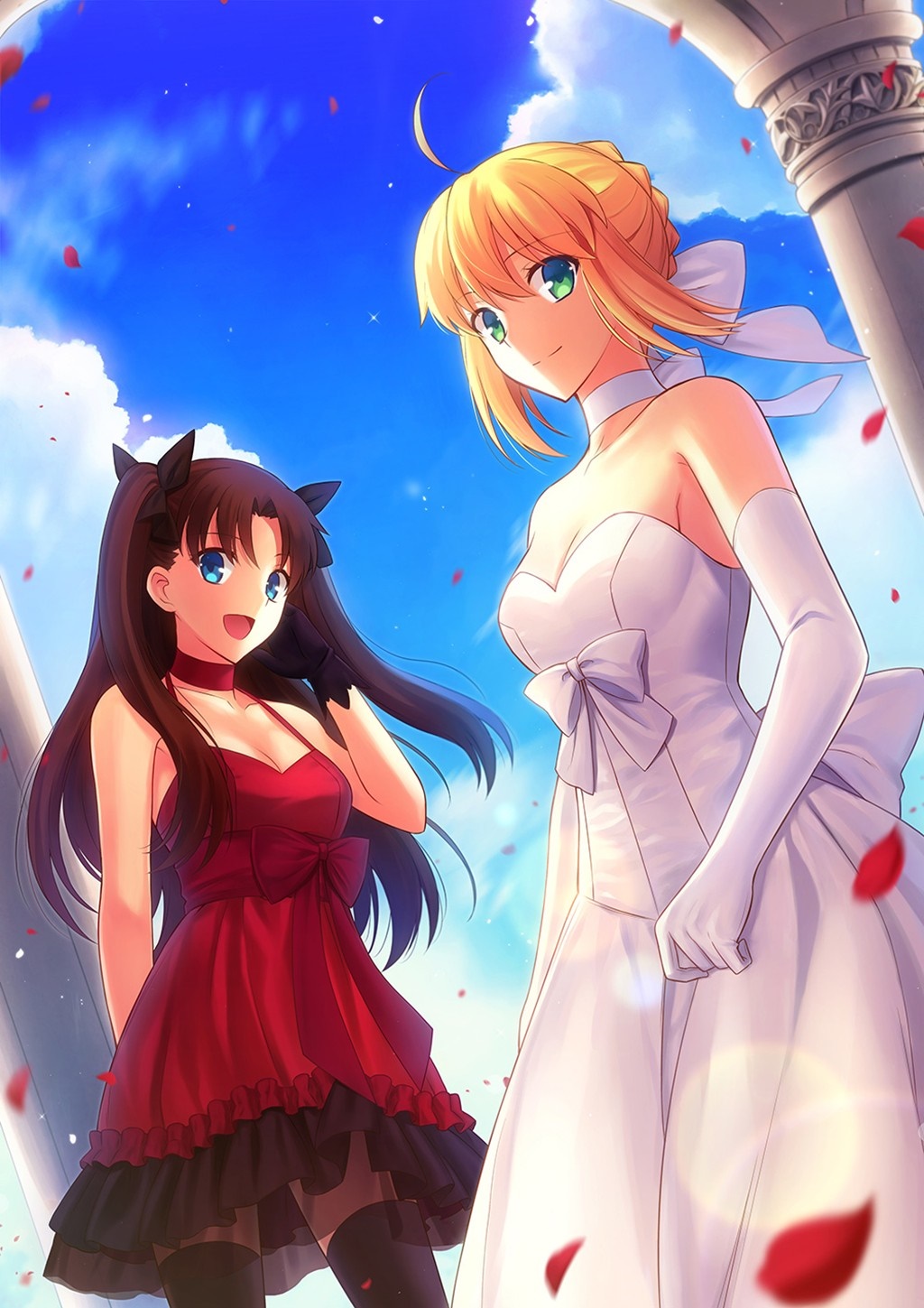 Saber and Rin Tohsaka from Fate Series HD Wallpaper