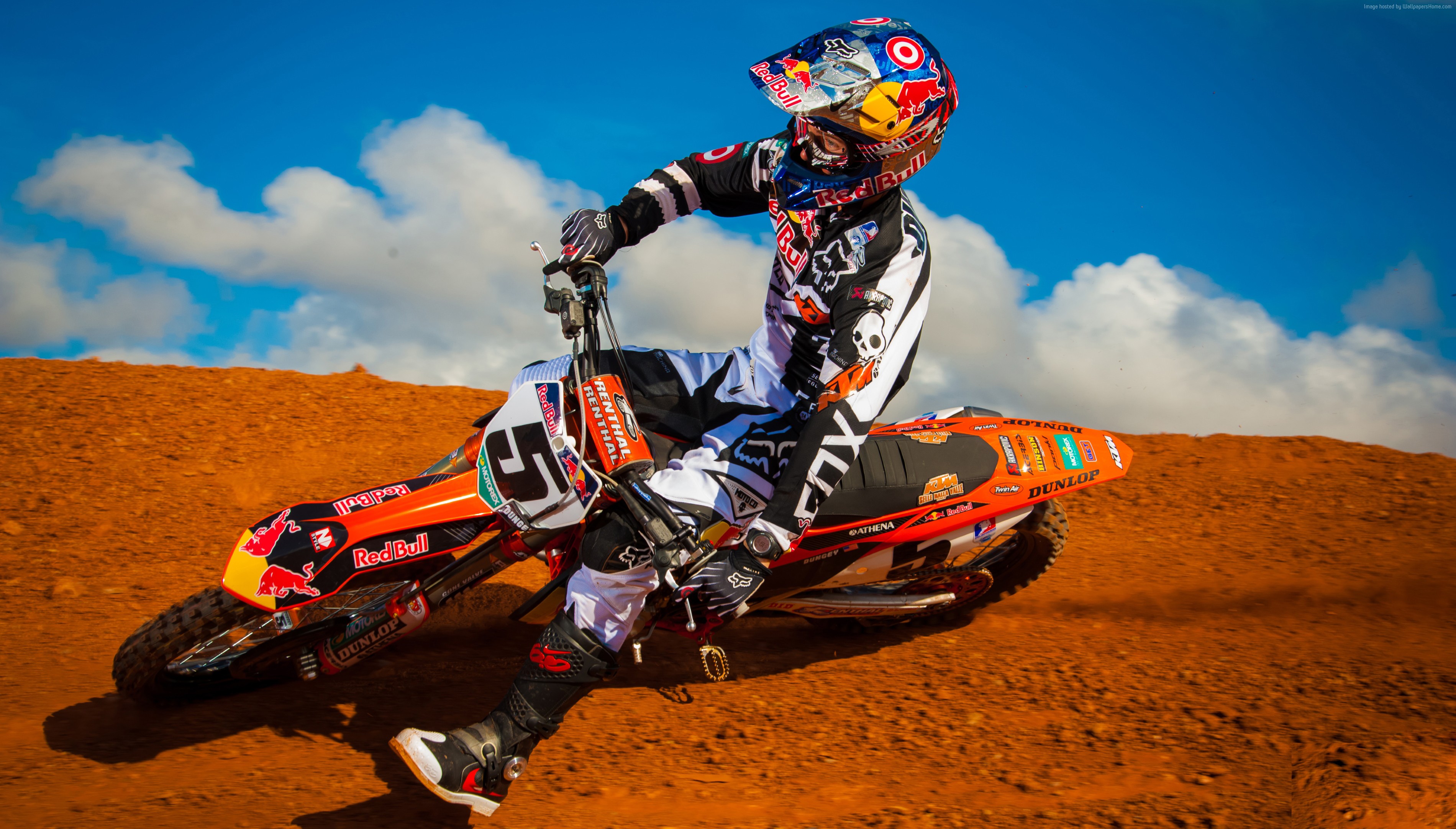 Ryan Dungey motocross rider on KTM bike HD Wallpaper
