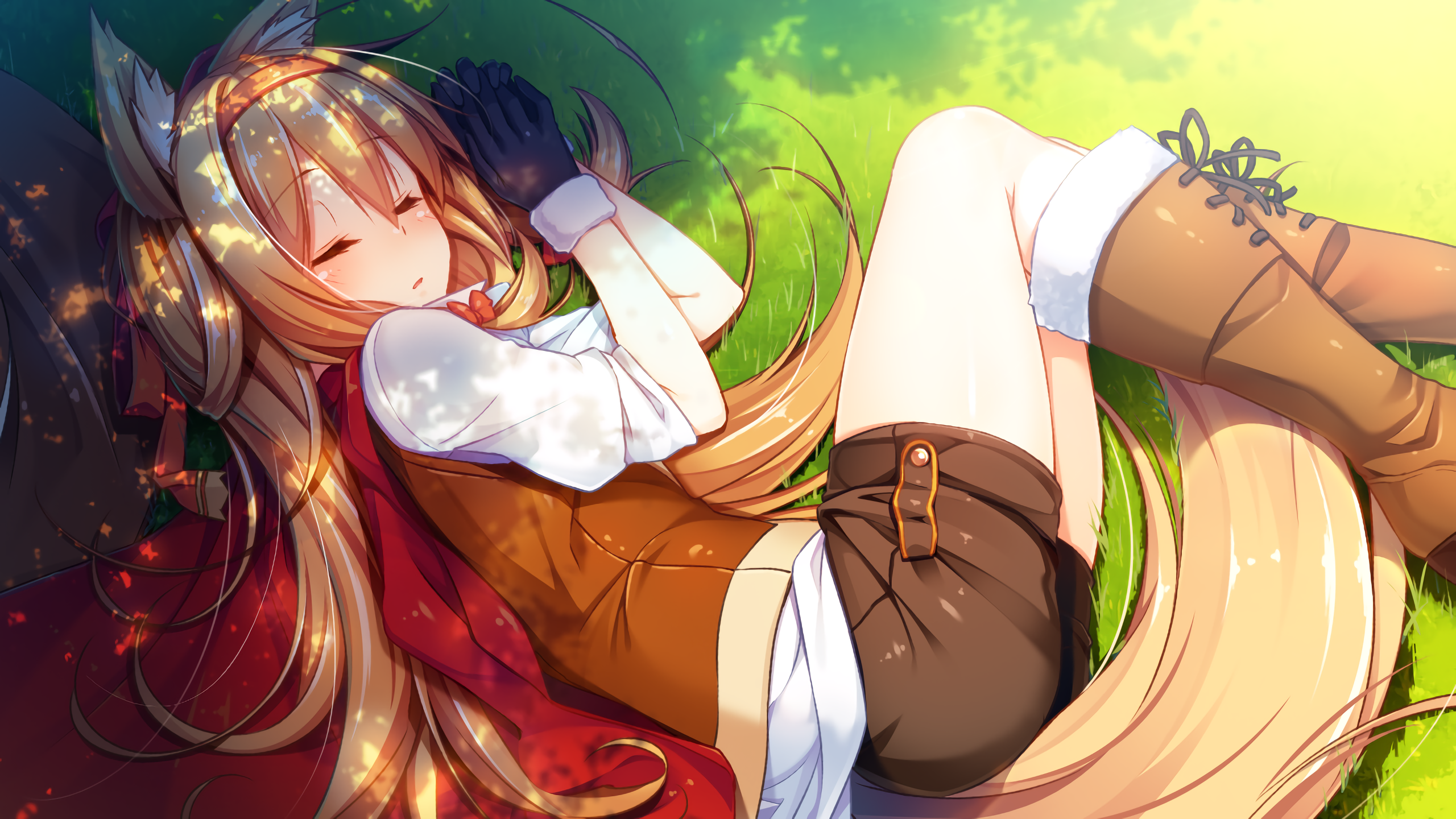 Rico Terra from Tou no Shita no Exercitus sleeping HD Wallpaper