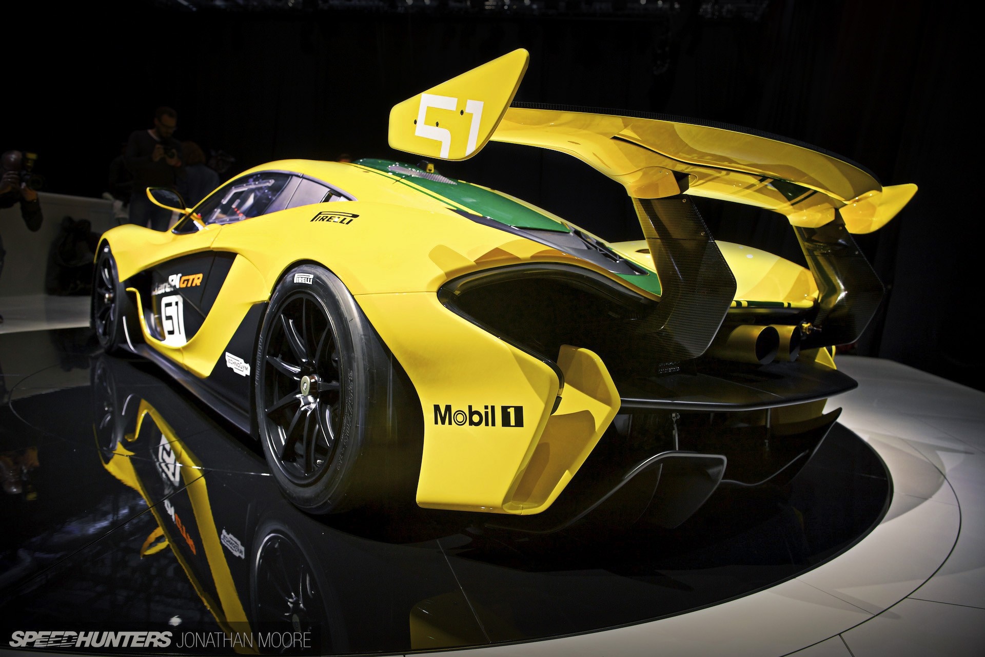Yellow McLaren P1 GTR with Mobil 1 Livery HD Wallpaper