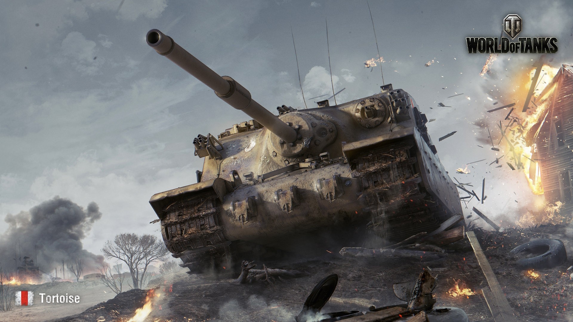 World of Tanks Tortoise tank in combat HD Wallpaper