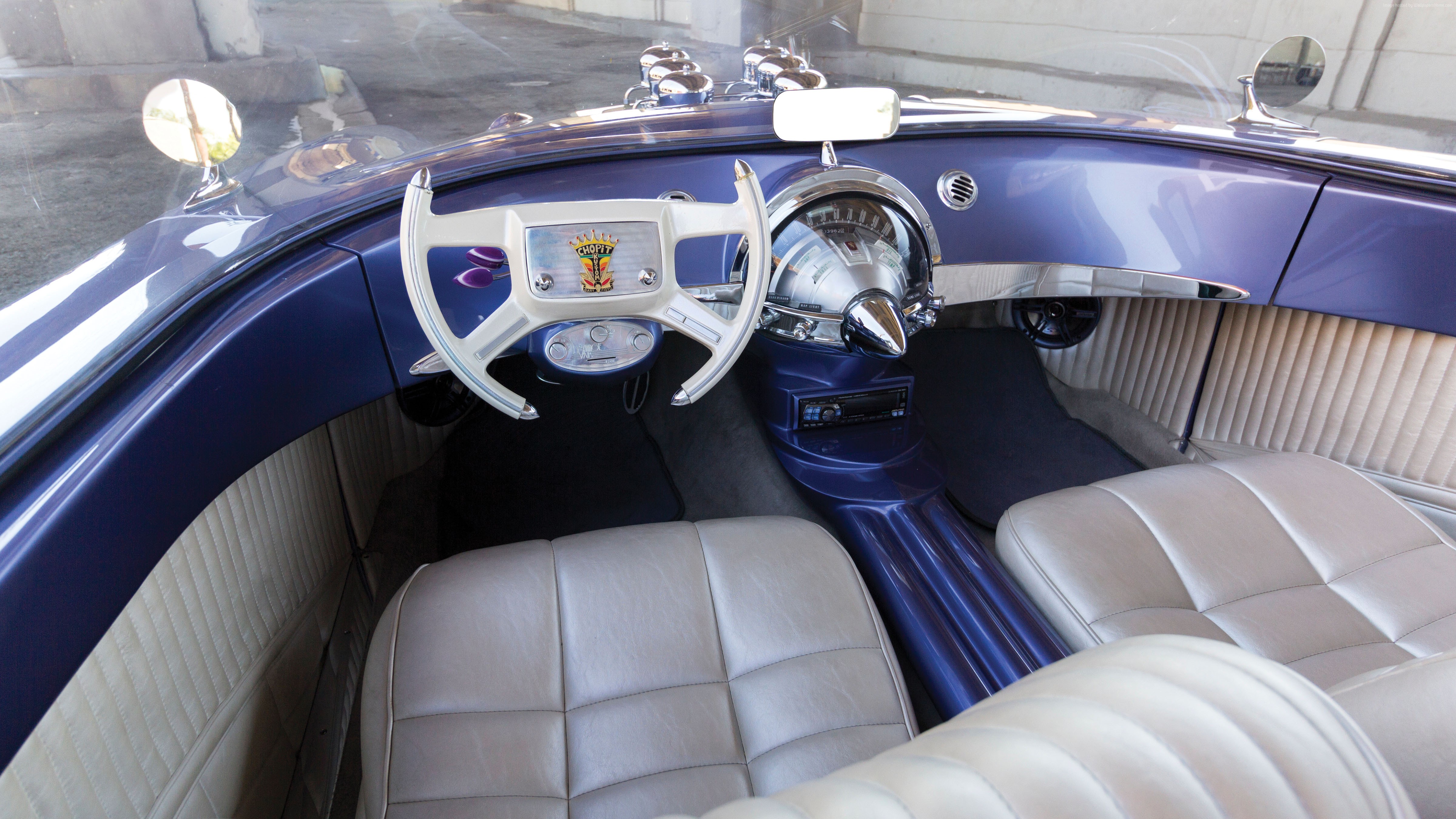 Interior of a 1955 Ford "Beatnik" Bubbletop Custom HD Wallpaper