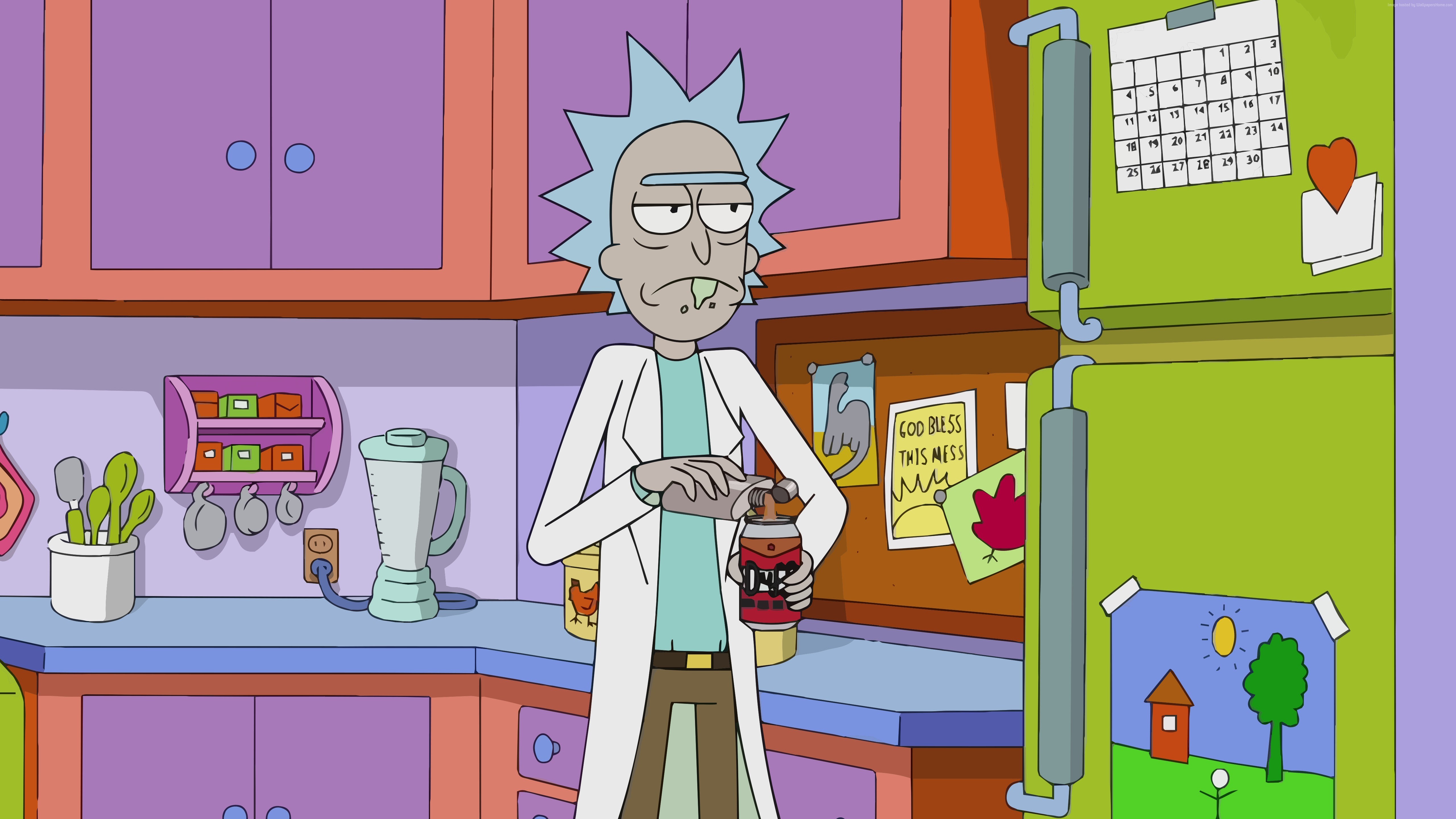 Rick Sanchez from Rick and Morty in a kitchen HD Wallpaper