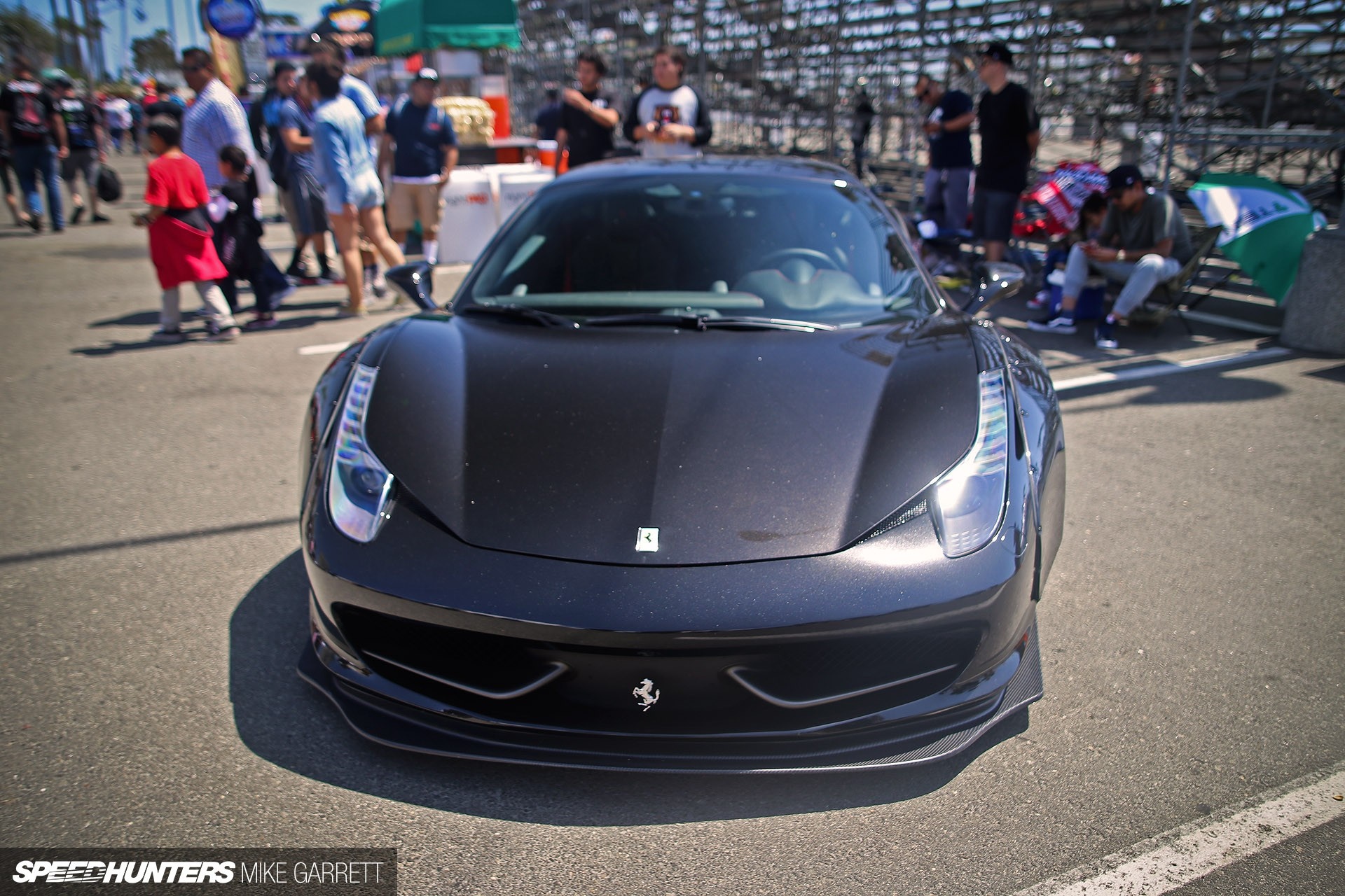 Black Ferrari 458 Italia at Speedhunters Event HD Wallpaper