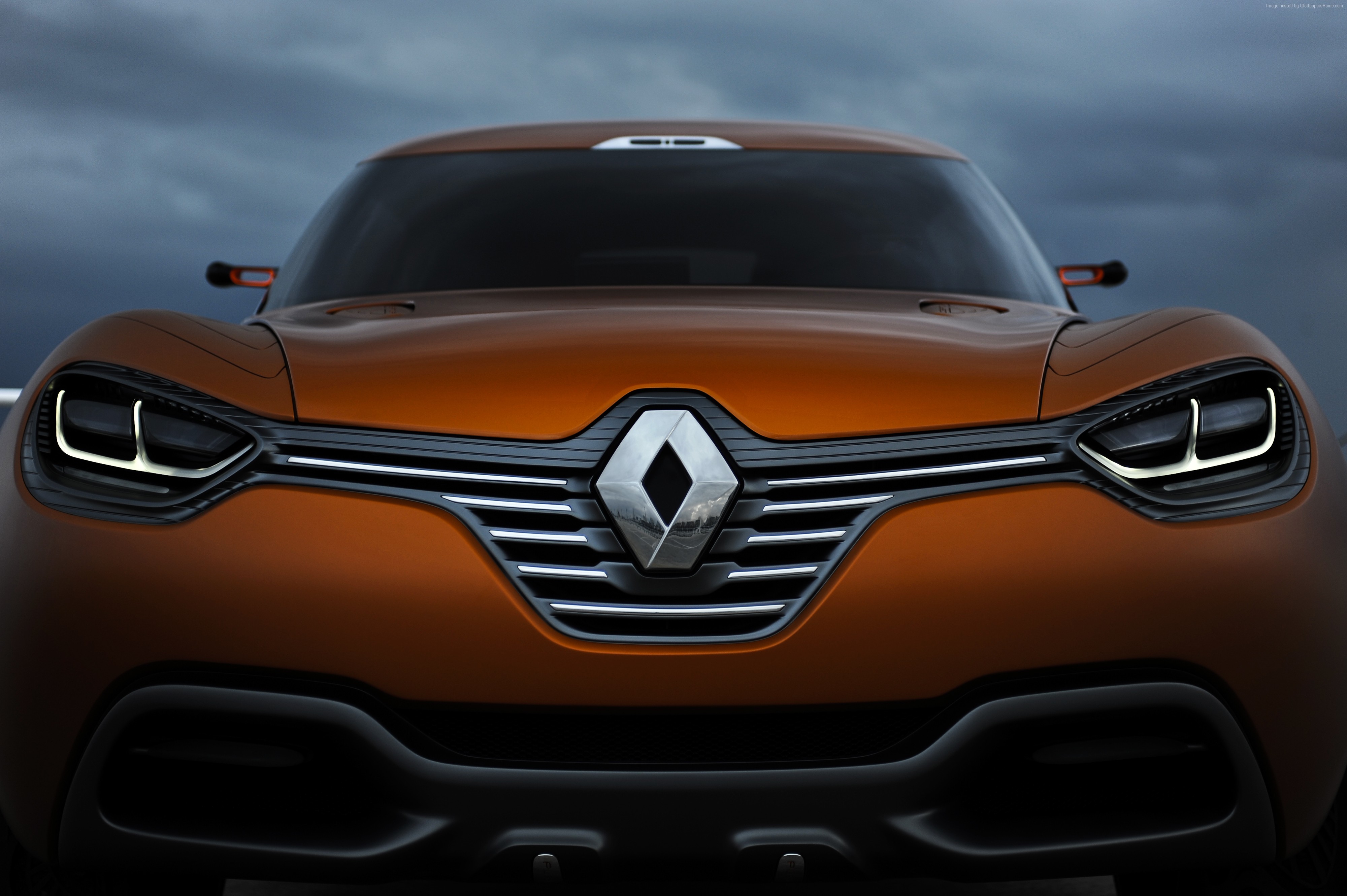 Orange Renault Captur crossover front view HD Wallpaper