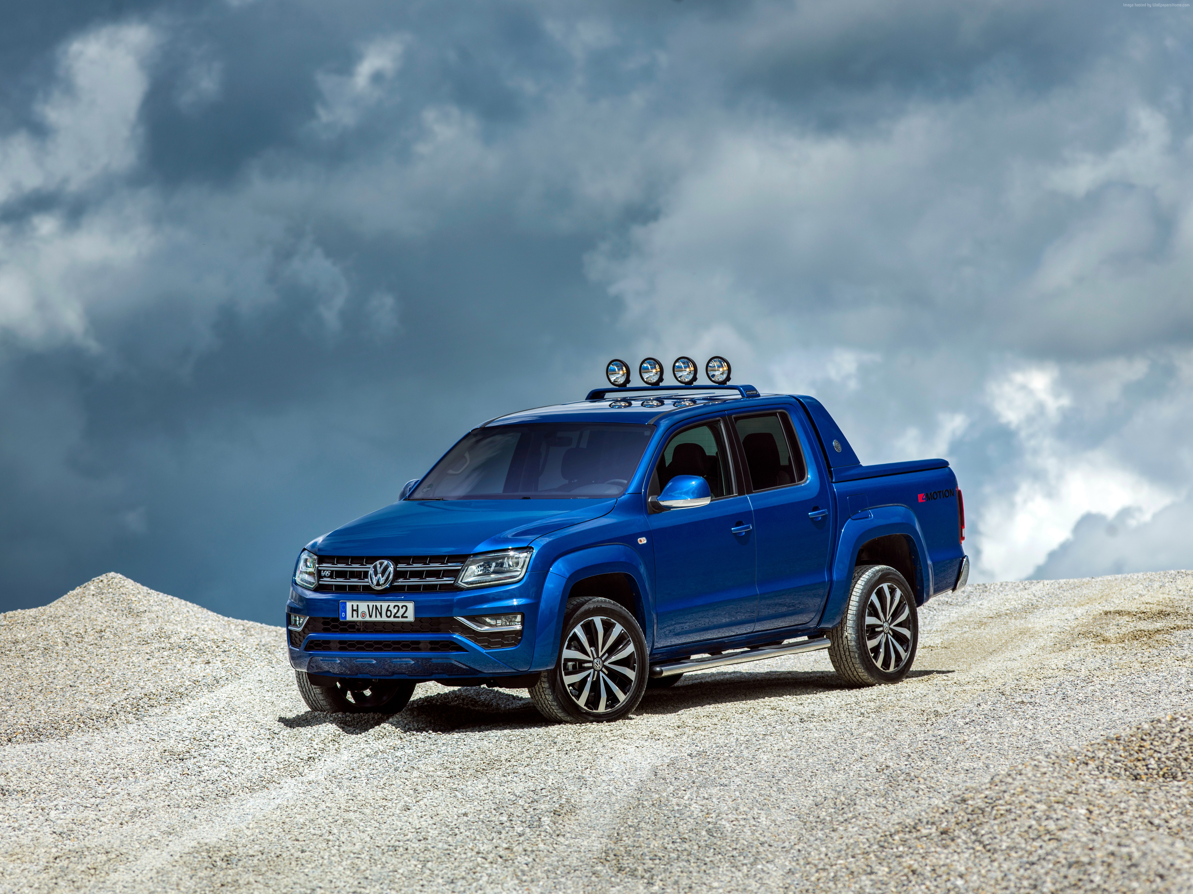 Blue Volkswagen Amarok Aventura pickup truck HD Wallpaper