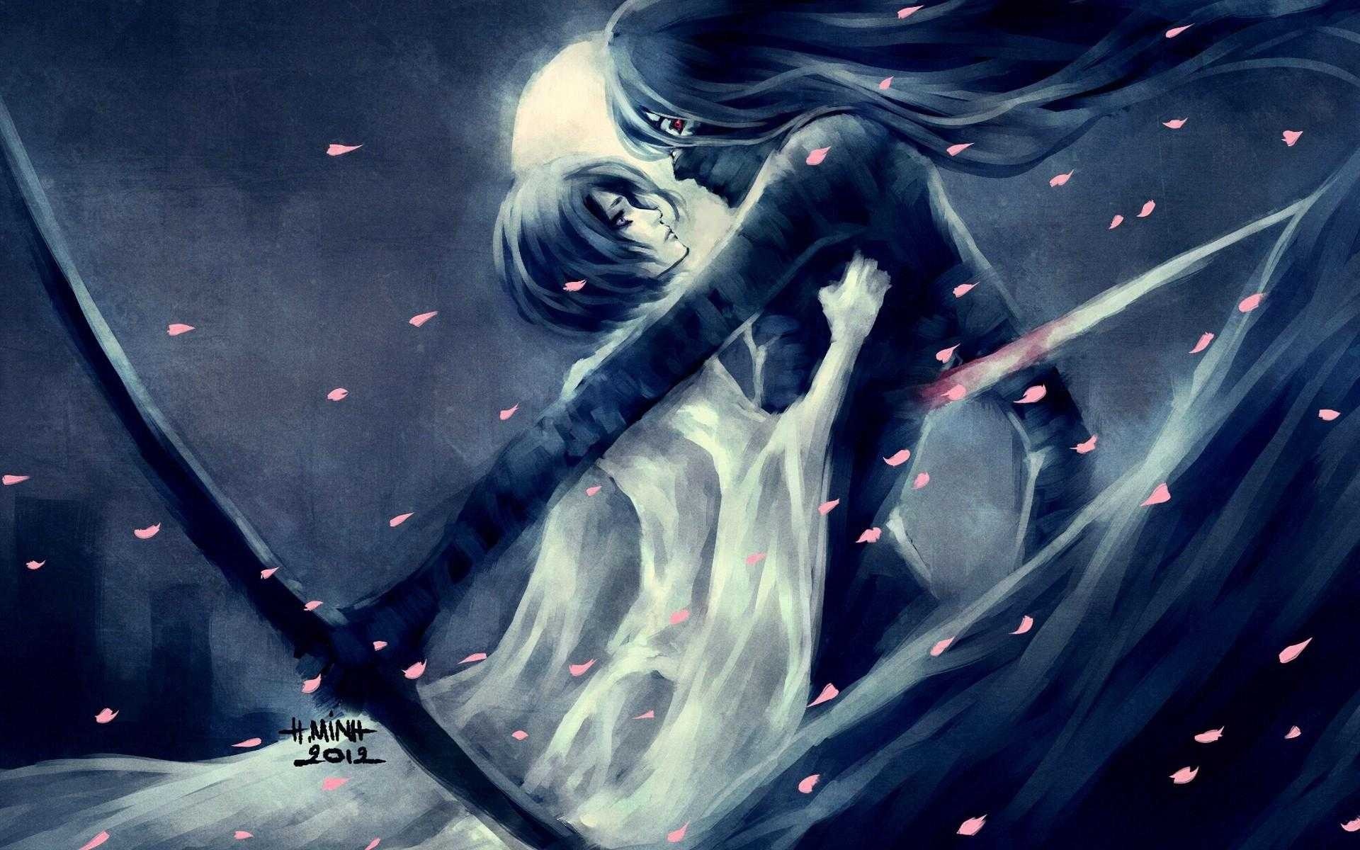Kuchiki Rukia and Kurosaki Ichigo from Bleach HD Wallpaper