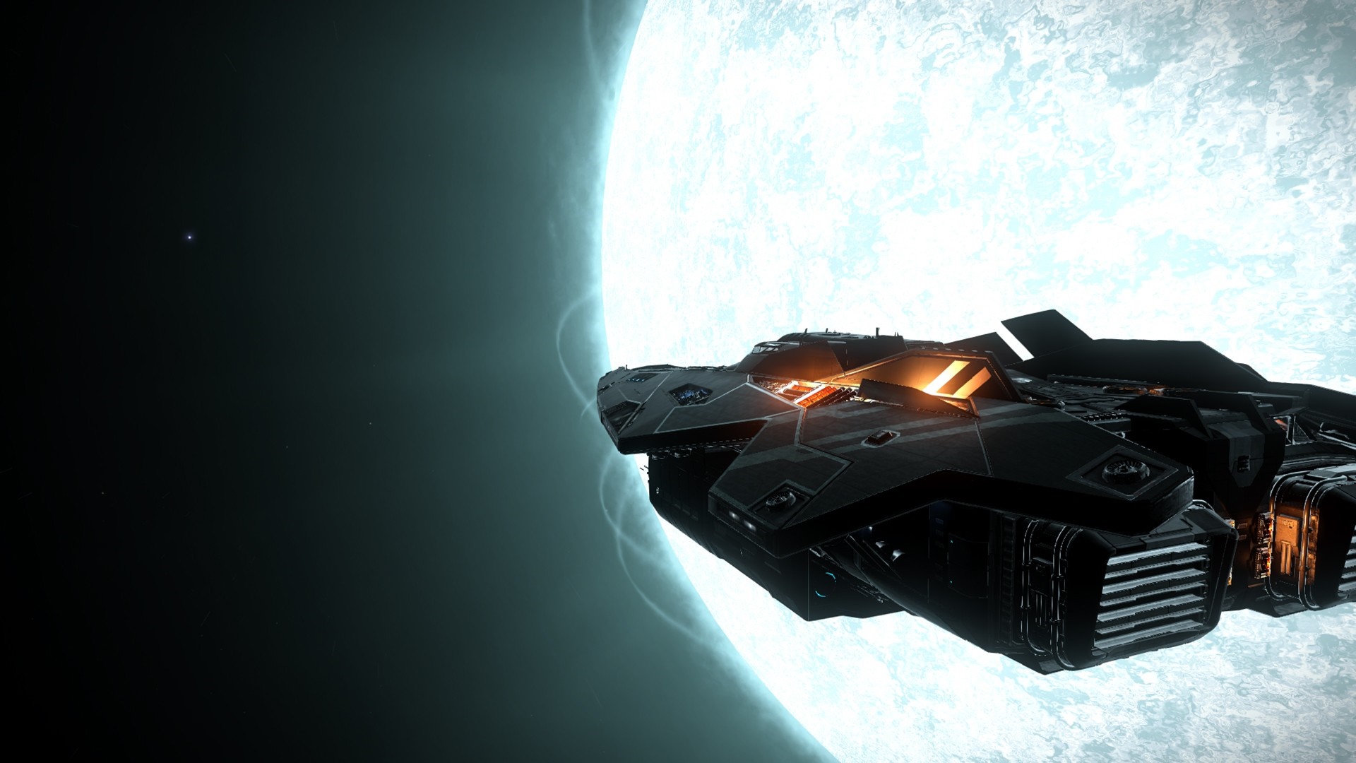 Elite Dangerous spaceship near a bright star HD Wallpaper