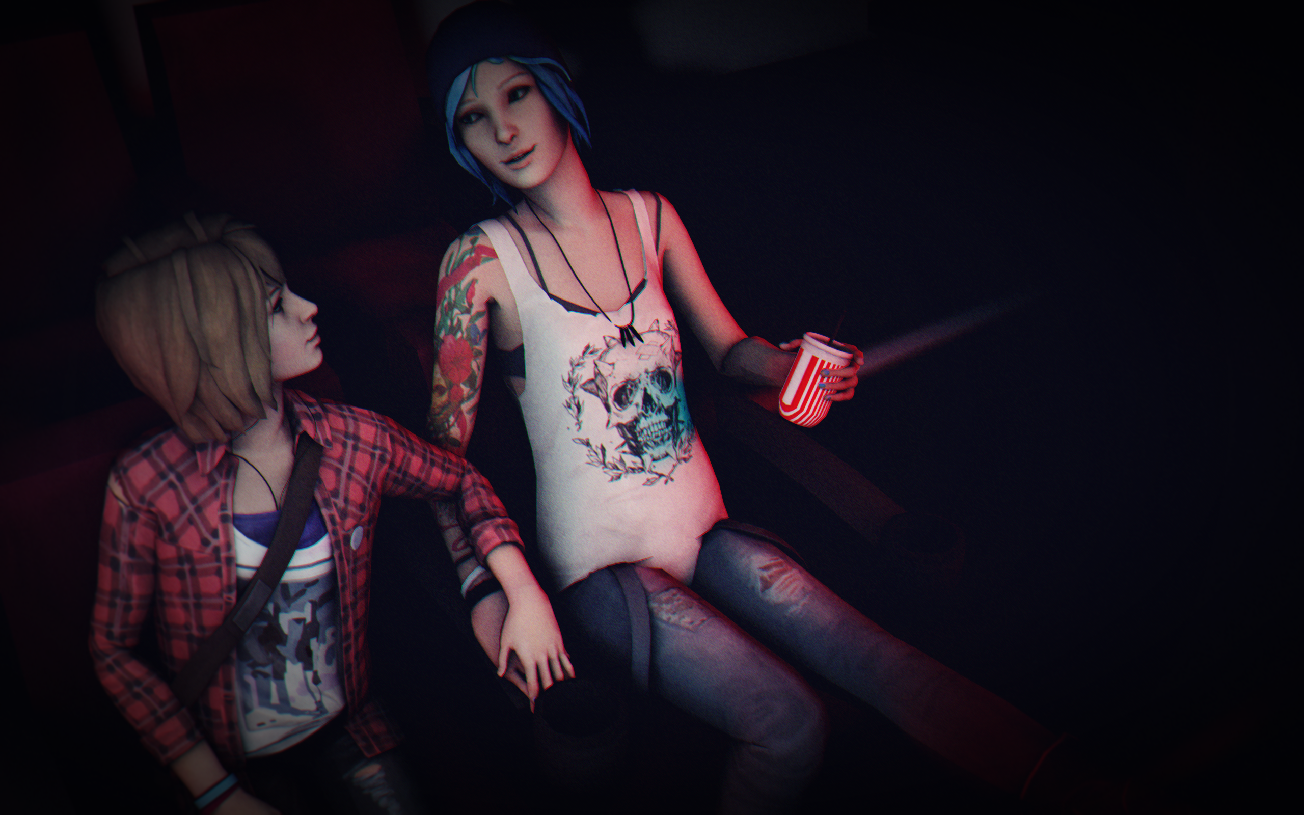 Life Is Strange: Max Caulfield and Chloe Price in Nightclub Scene HD Wallpaper