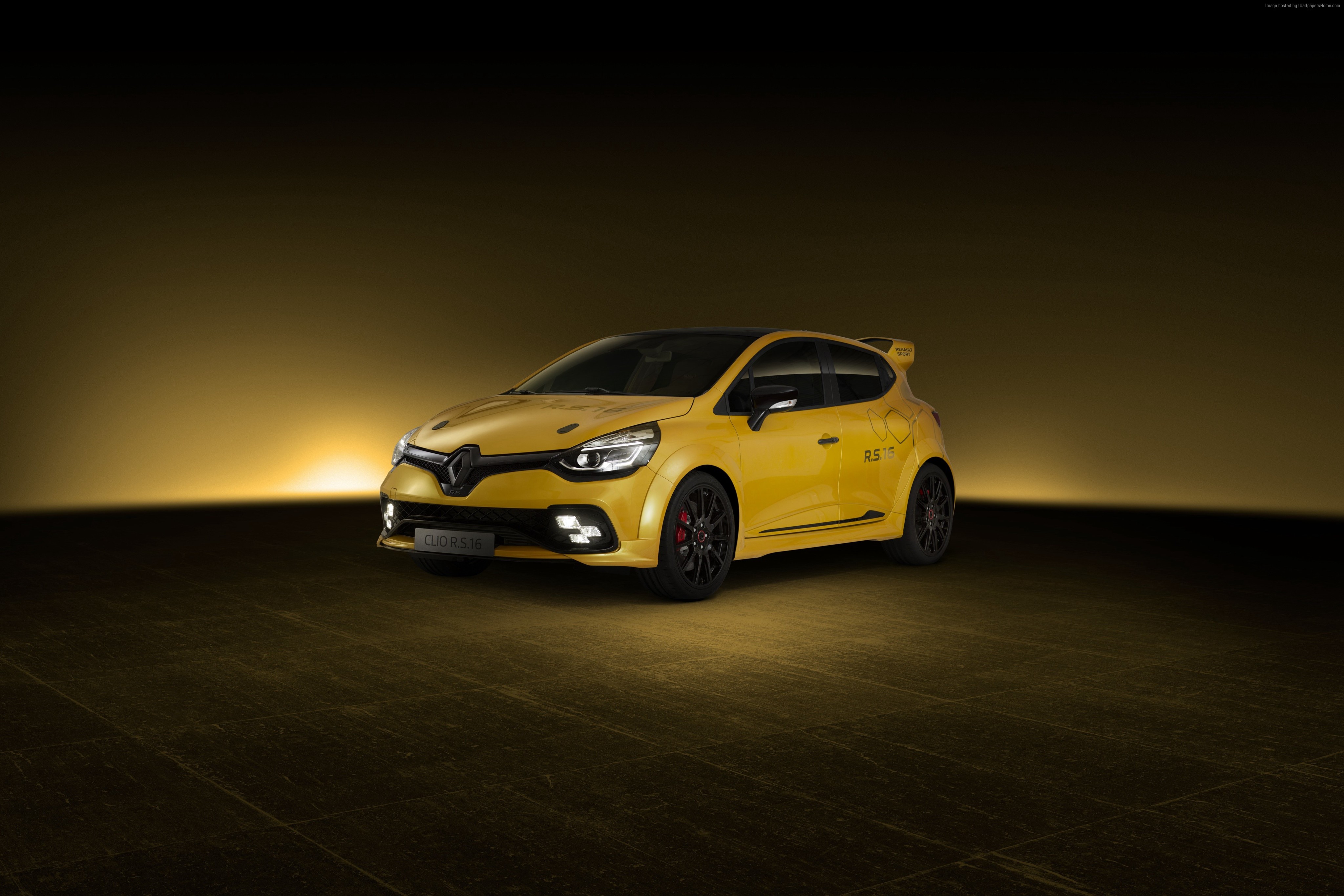 Yellow Renault Clio RS 16 Hot Hatch HD Wallpaper