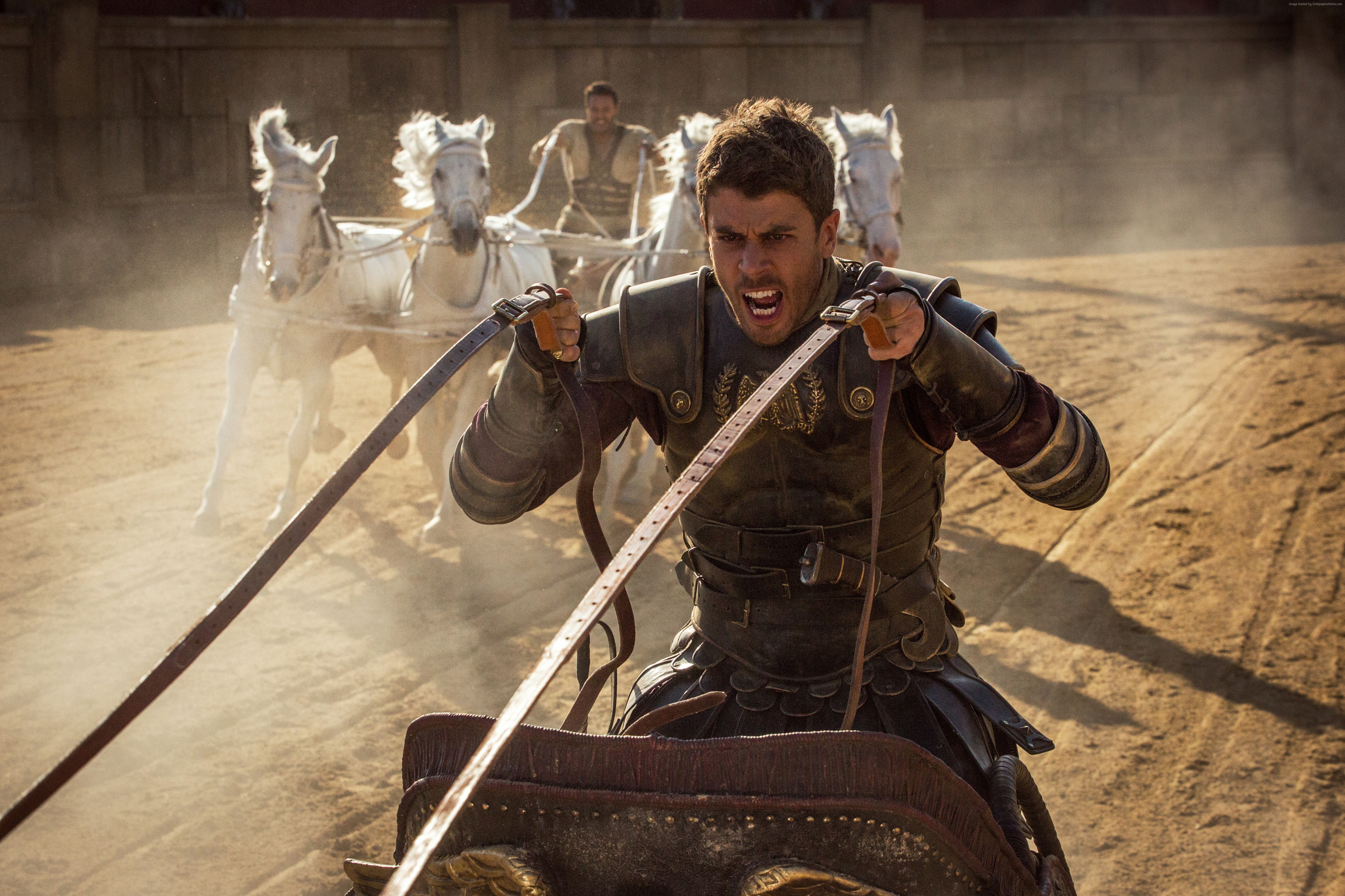 Ben-Hur chariot race with Toby Kebbell HD Wallpaper