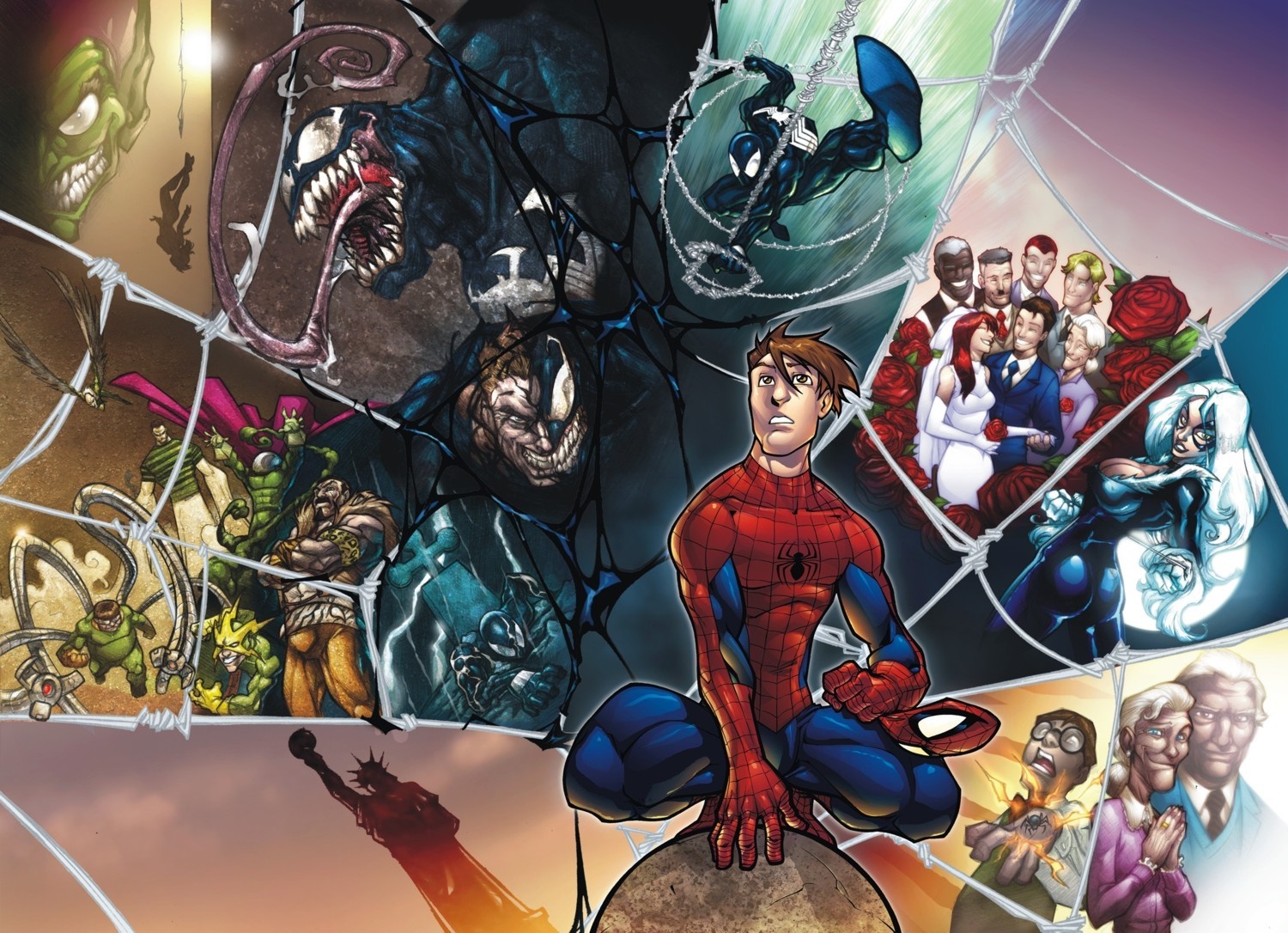 Spider-Man and his villains in Marvel Comics HD Wallpaper