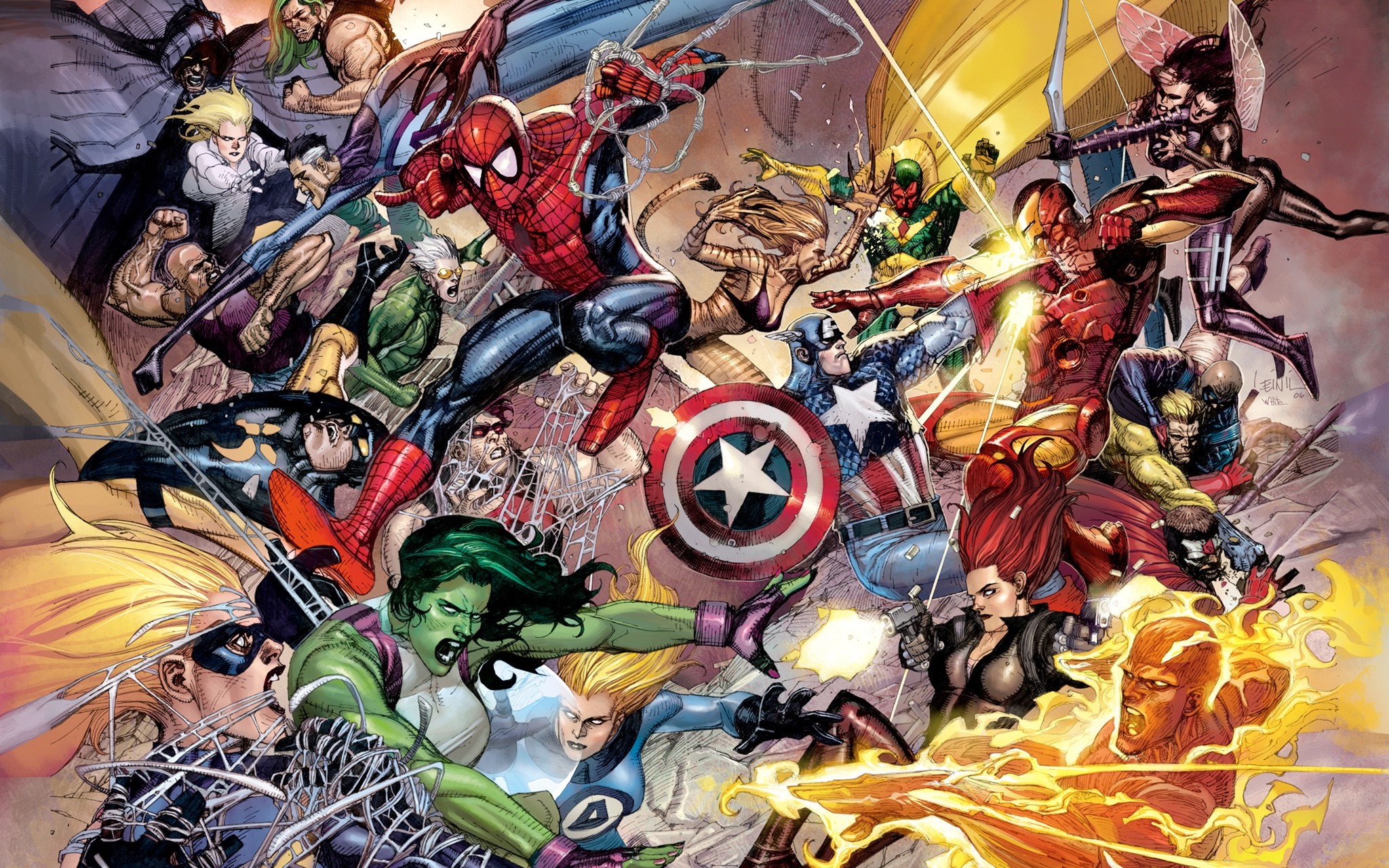 Marvel Comics Superheroes Battle HD Wallpaper