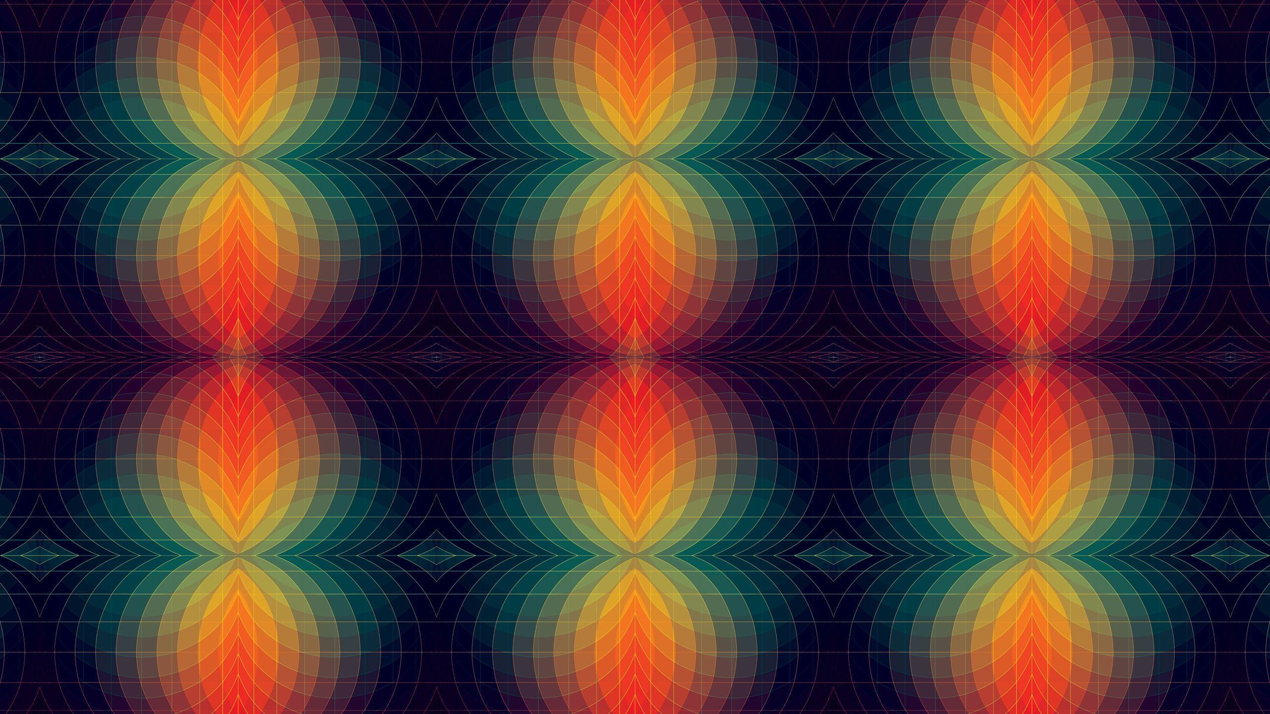 Abstract symmetrical pattern with colorful gradient HD Wallpaper