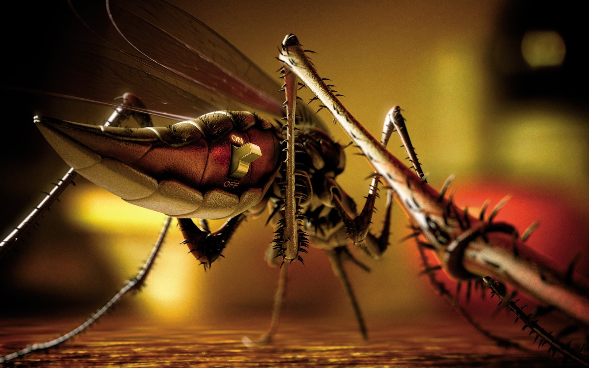 Mechanical mosquito with an ON/OFF switch HD Wallpaper